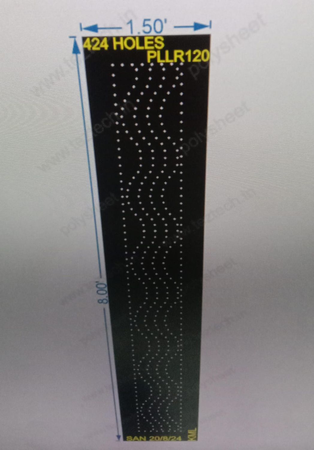 PLLR120 8X1.5 FEET 424 HOLES