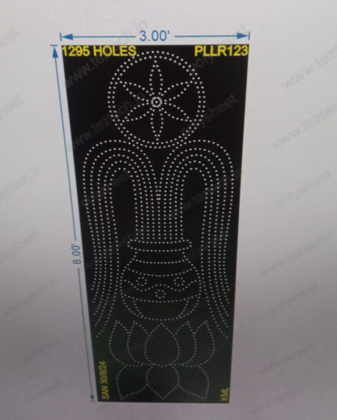 PLLR123 PILLAR 8X3 FEET 1295 HOLES