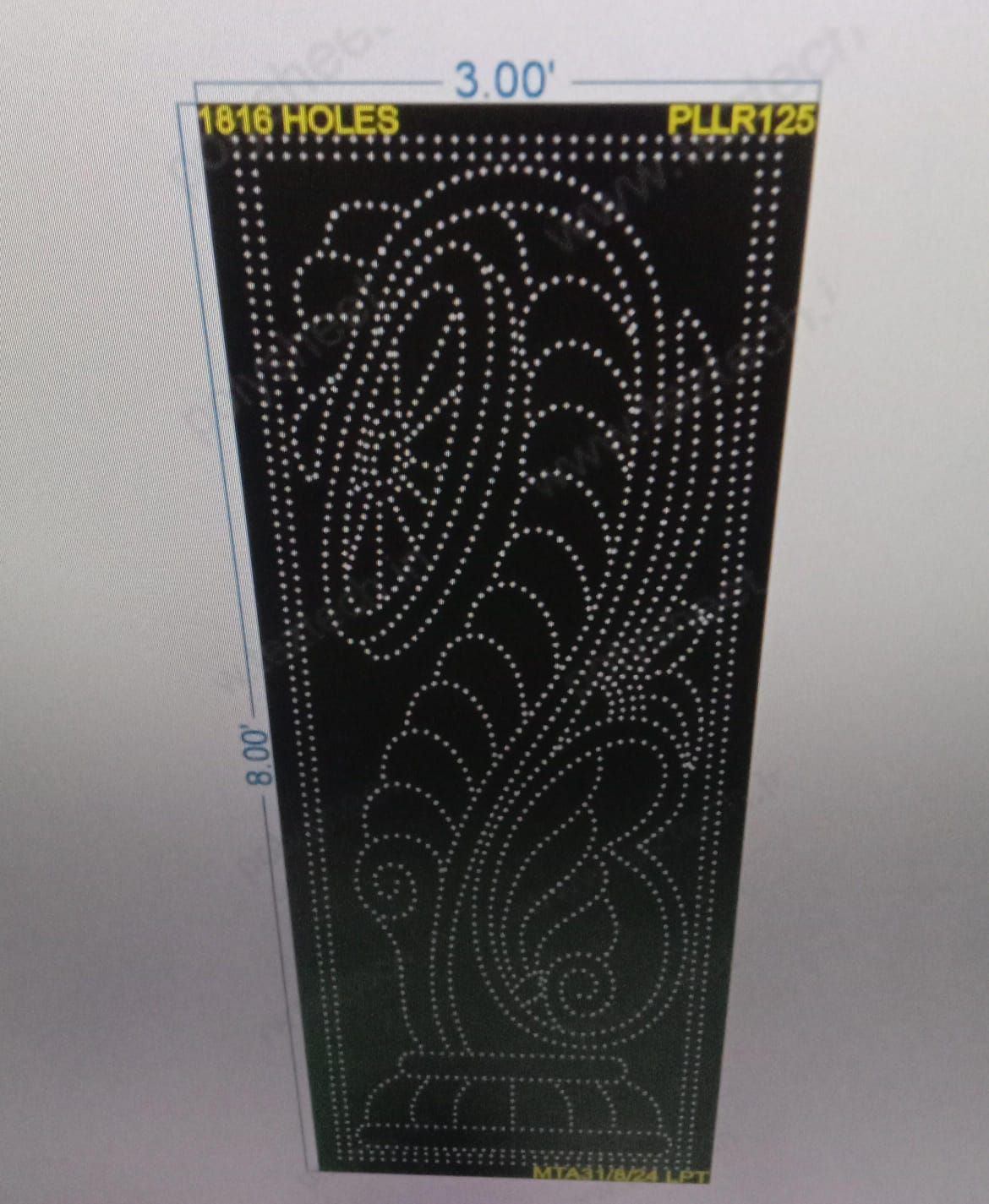 PLLR125 PILLAR 8X3 FEET 1816 HOLES