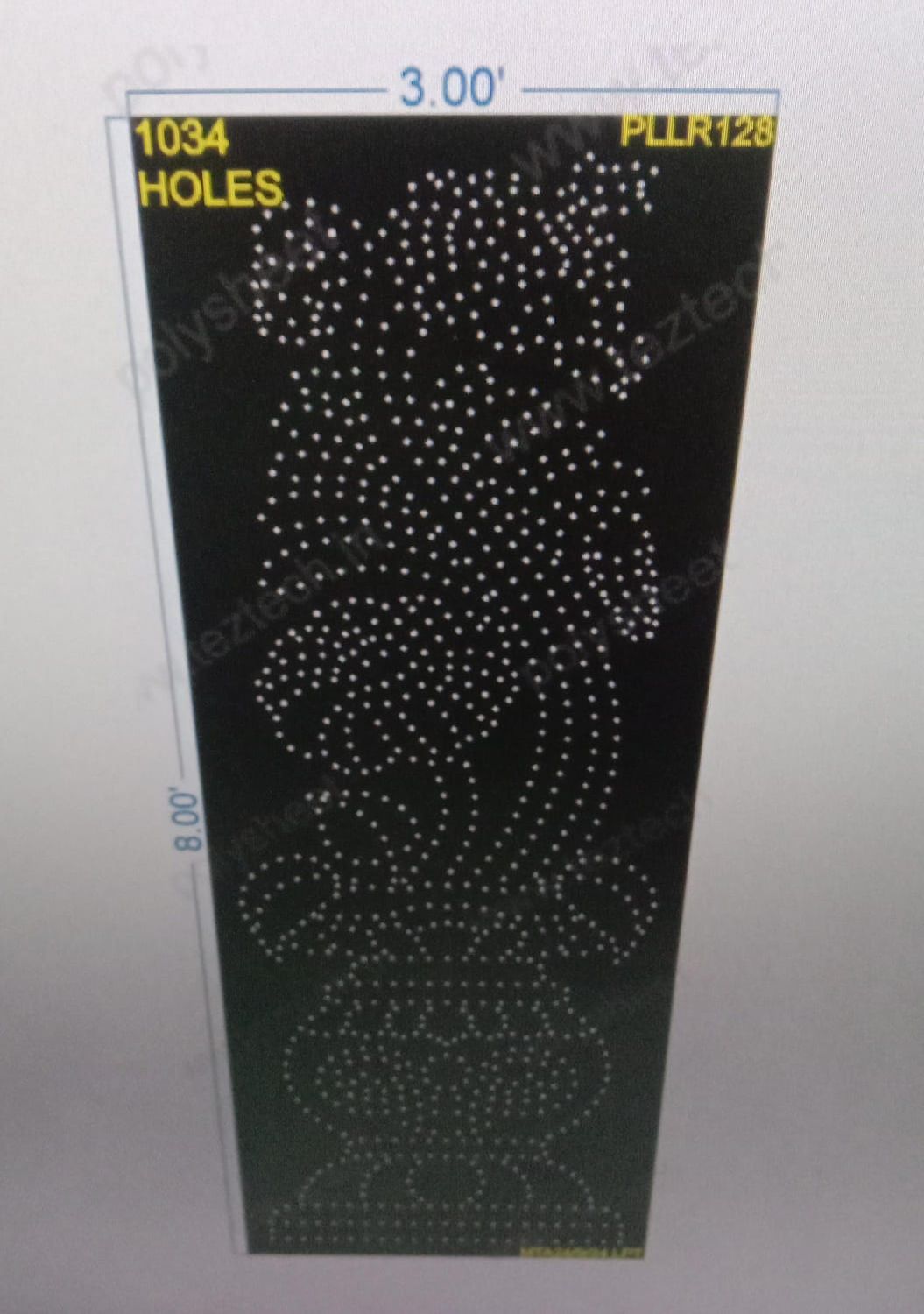 PLLR128 PILLAR 8X3 FEET 1034 HOLES