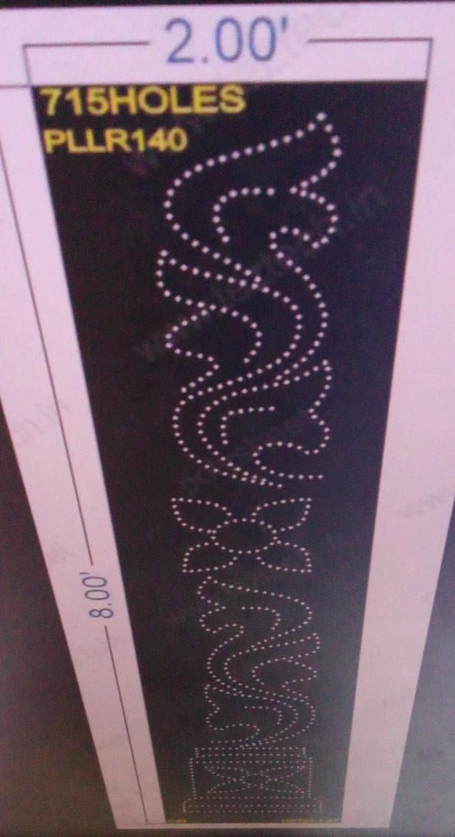 PLLR140 PILLAR 1 PART 8X2 FEET 715 HOLES
