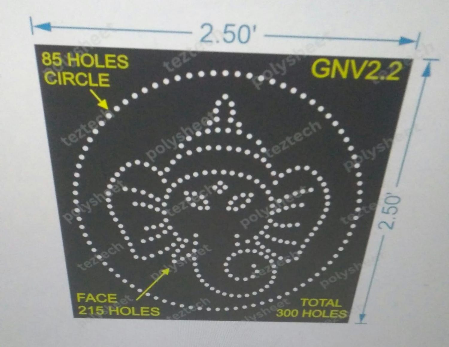GN2.2 GANPATIJI 1 PART 2.5X2.5 FEET 300 HOLES