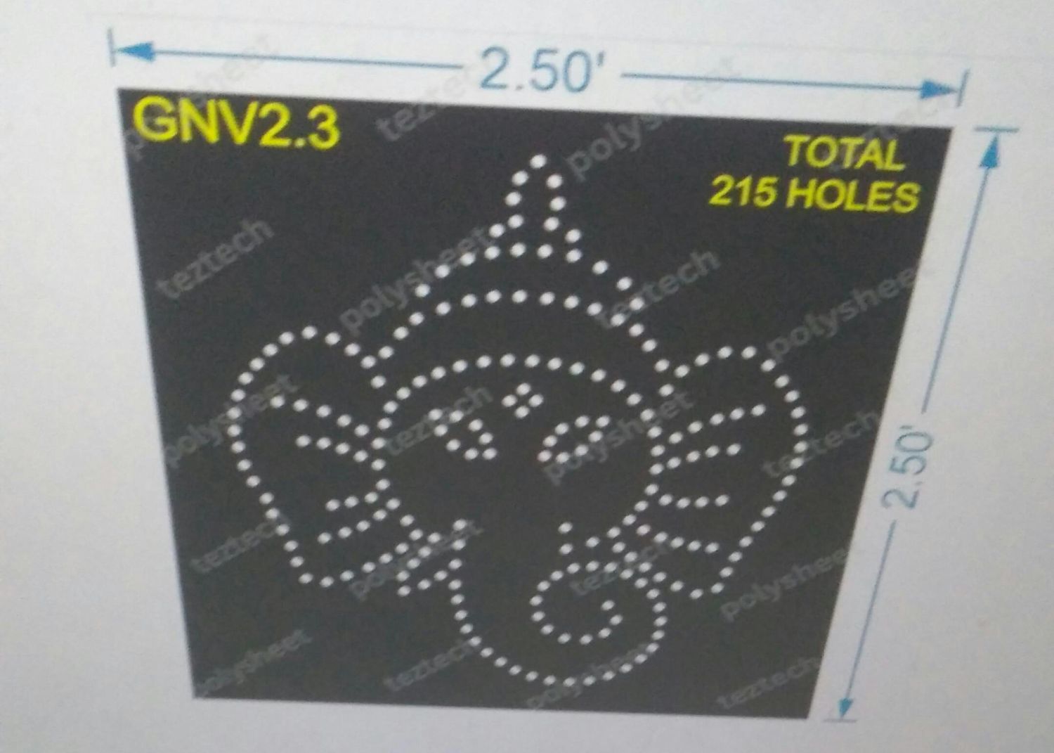 GN2.3 GANESH JI 2.5X2.5 FEET  215 HOLES