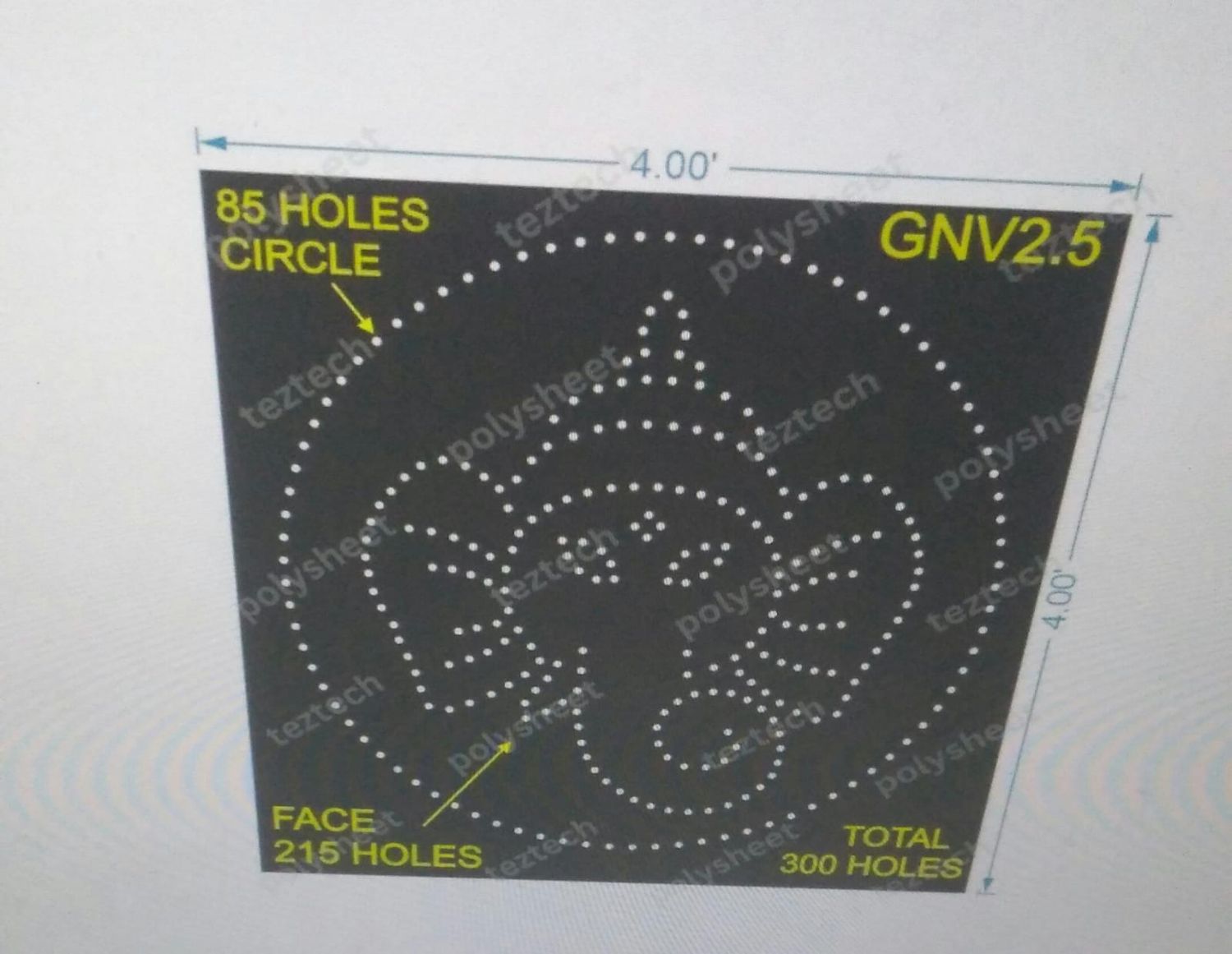 GN2.5 GANESHJI  1 PART 4X4 FEET 300 HOLES