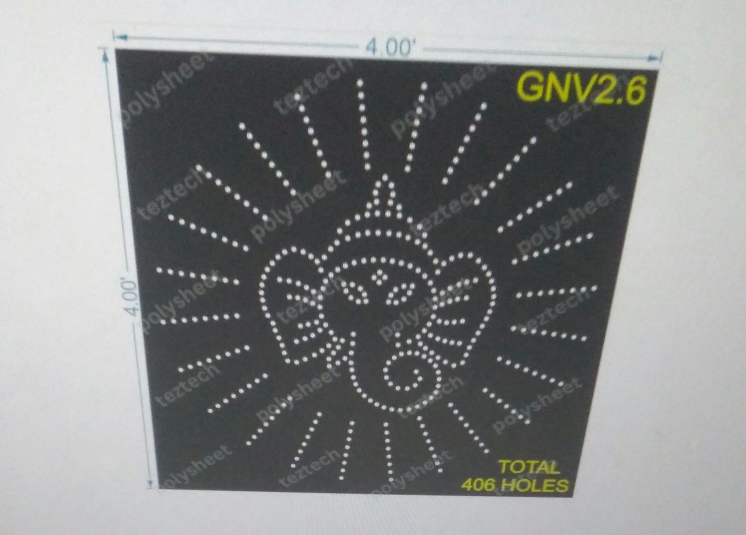 GN2.6 GANESHJI  1 PART 4X4 FEET 406 HOLES