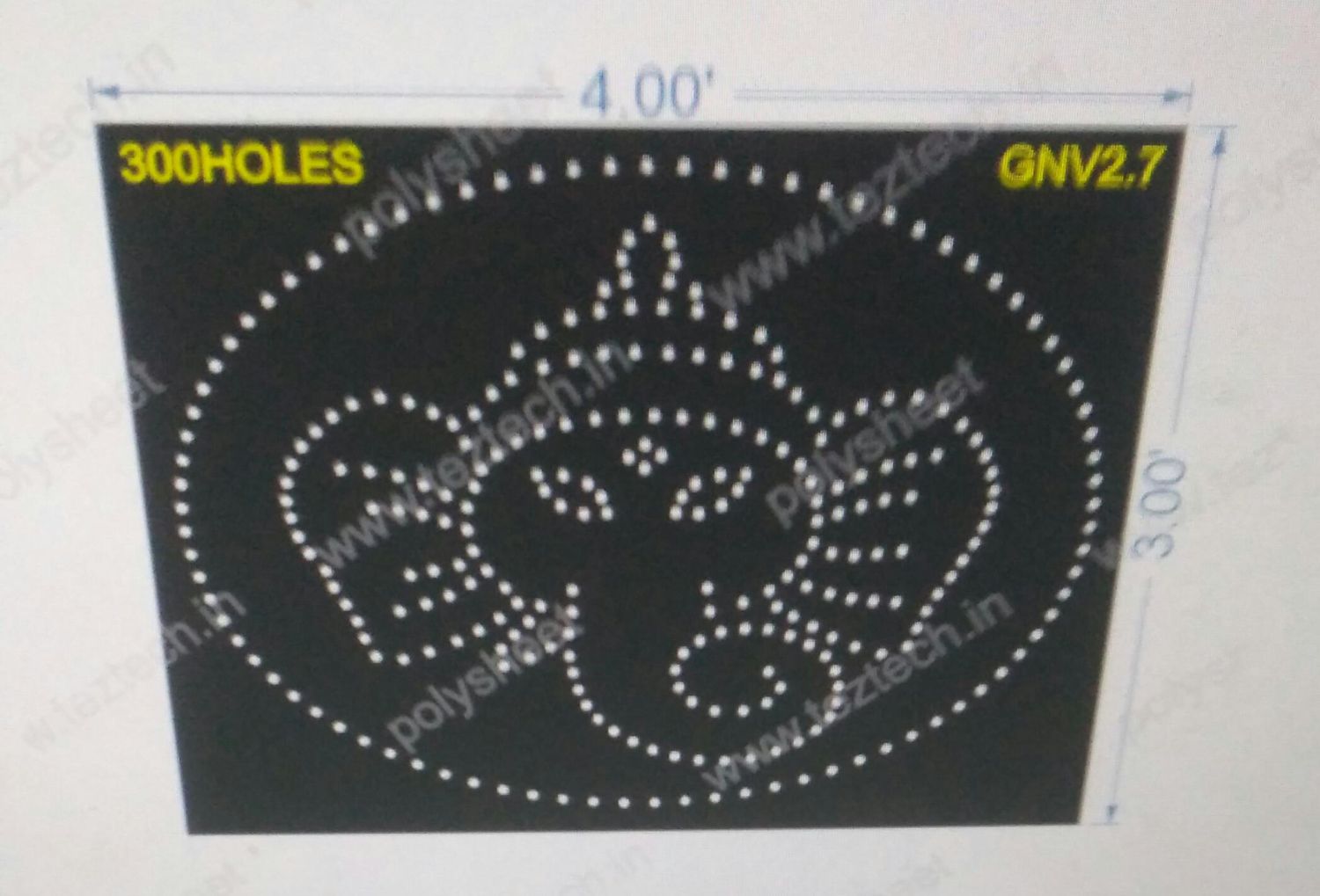 GN2.7 GANPATI JI 1 PART 3X4 FEET 300 HOLES
