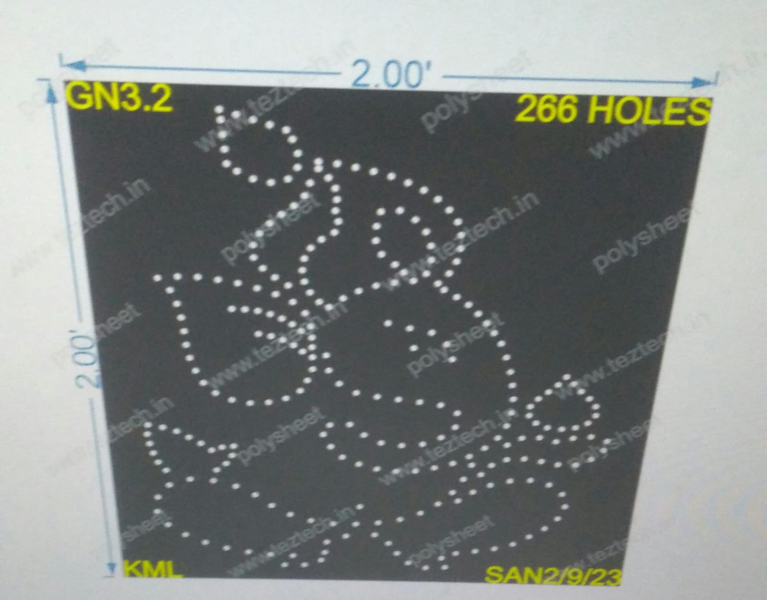 GN3.2 GANPATI V3 1 PART 2X2 FEET 266 HOLES