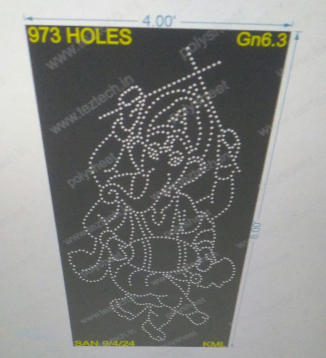 GN6.3GANESHJI 8x4 FEET 973 HOLES