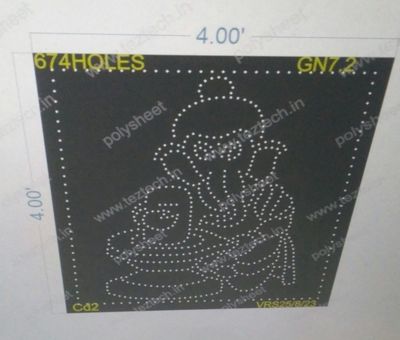 GN7.2 GANESHJI WITH SHIVLING AND BORDER  4X4 FEET  674 HOLES