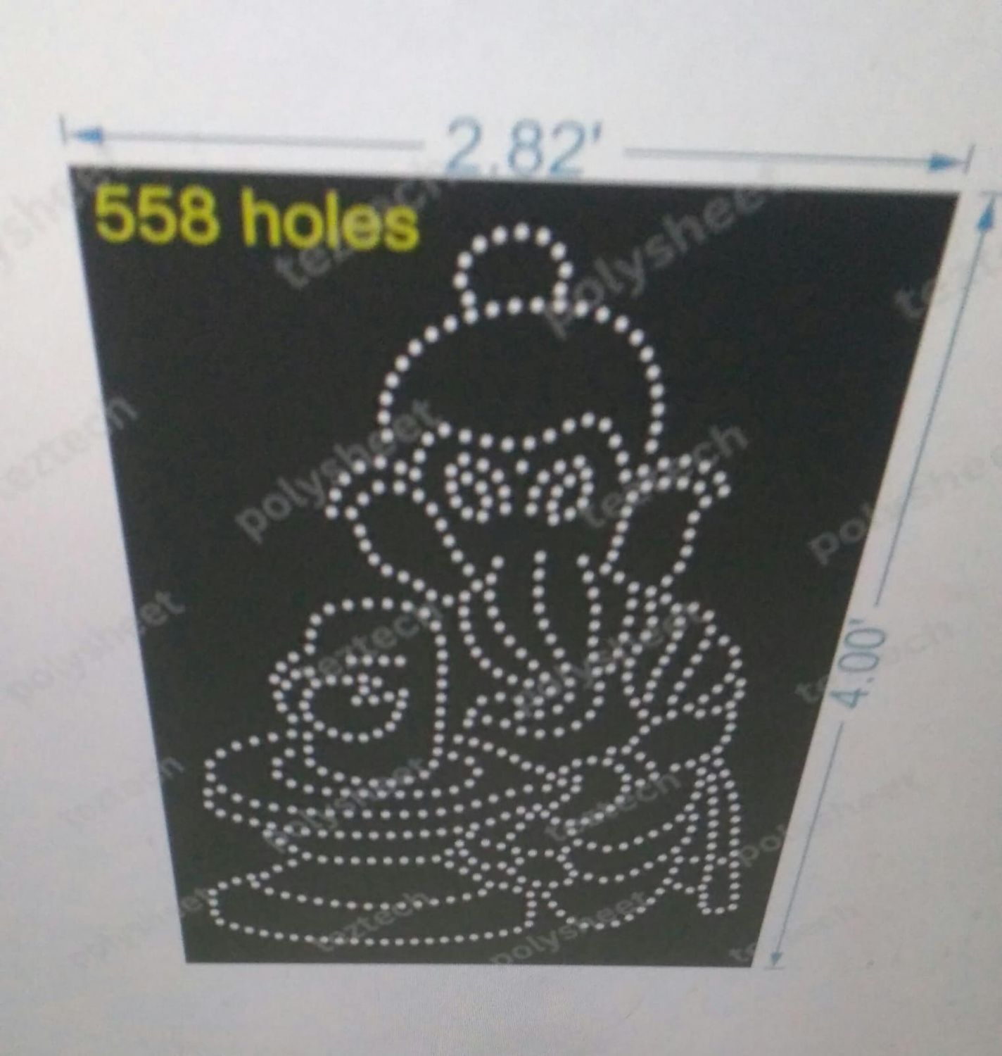 GN7 GANESHJI WITH SHIVLING  2.82X4 FEET  558 HOLES