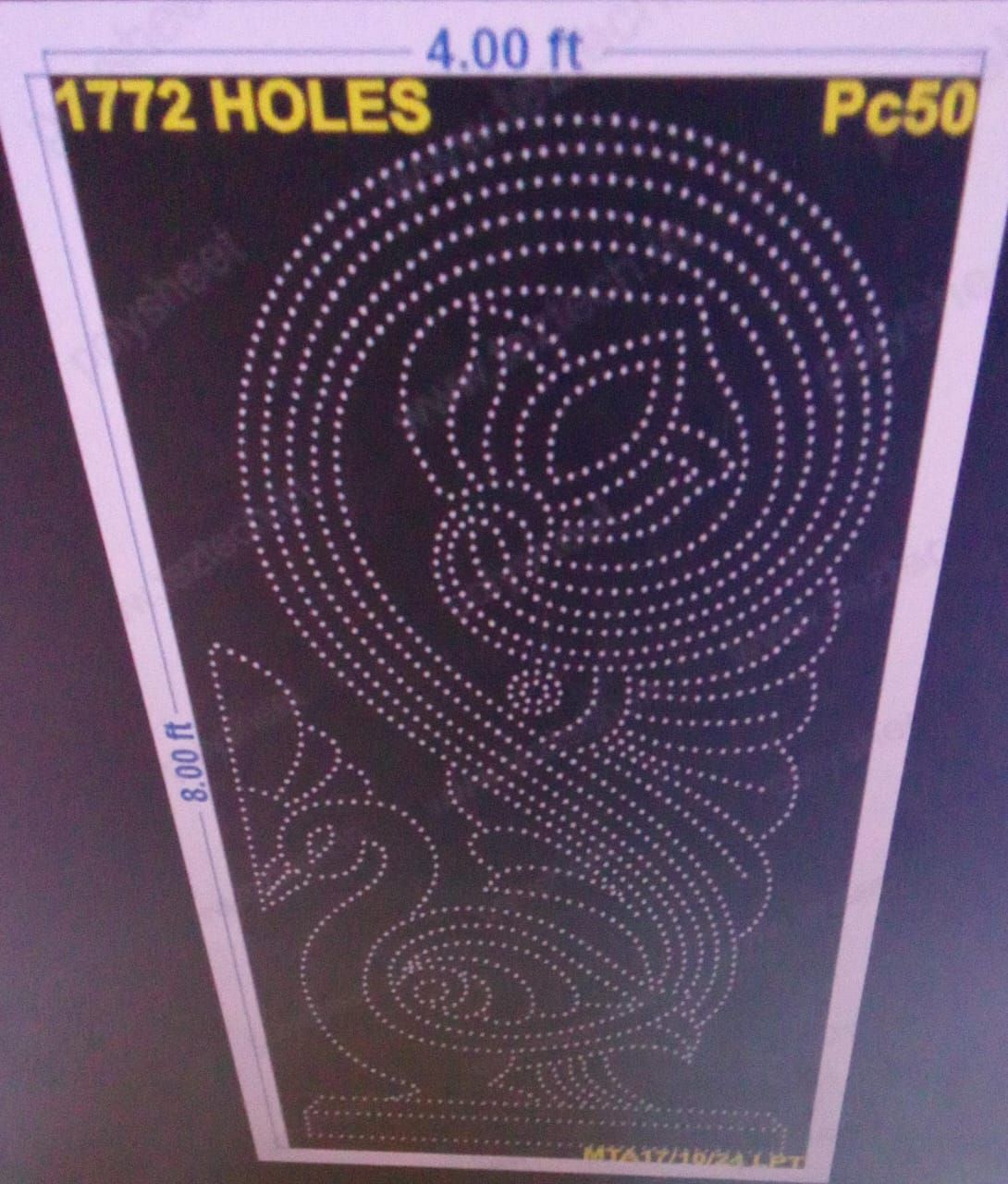 PC50 PEACOCK 4X8 FEET 1772 HOLES