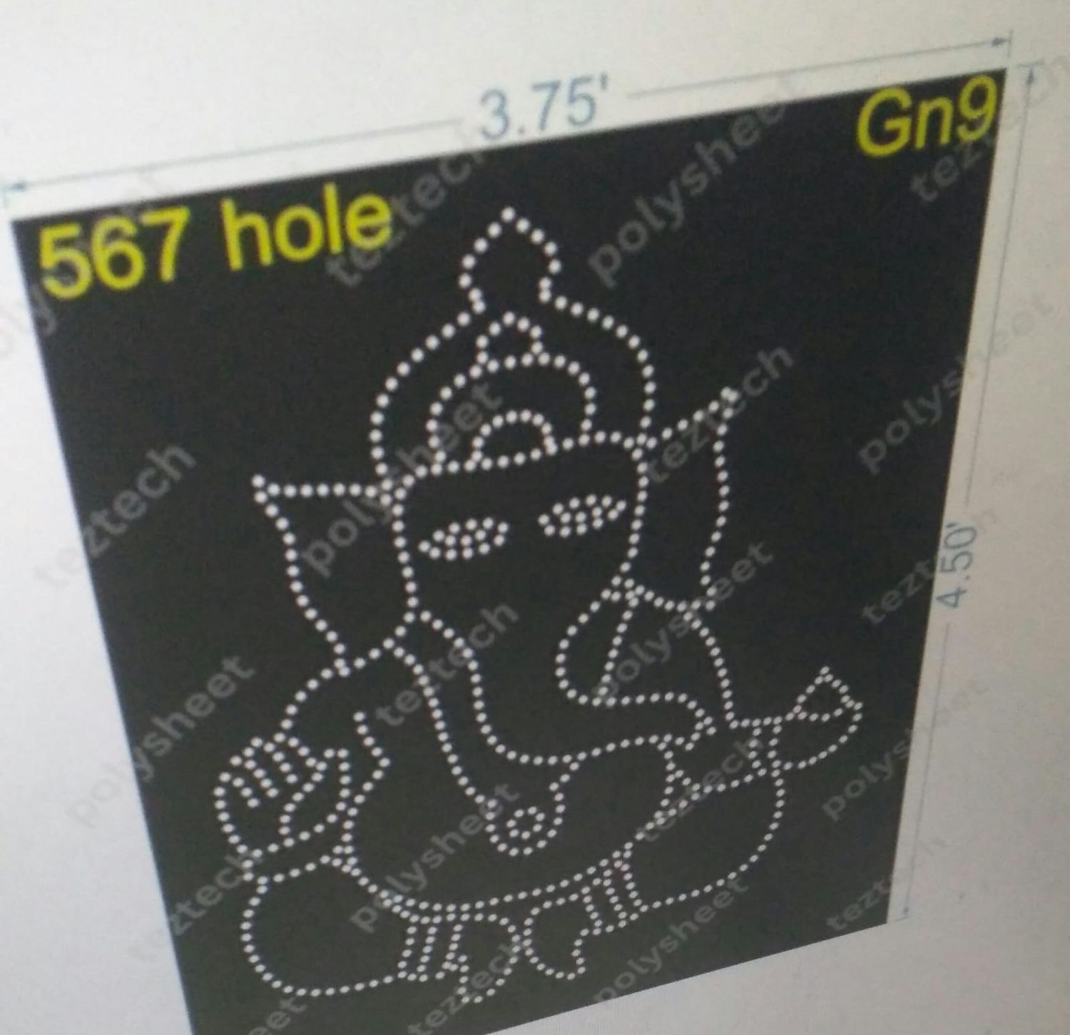 GN9	GANESHJI  4.50X3.75 FEET  567 HOLES