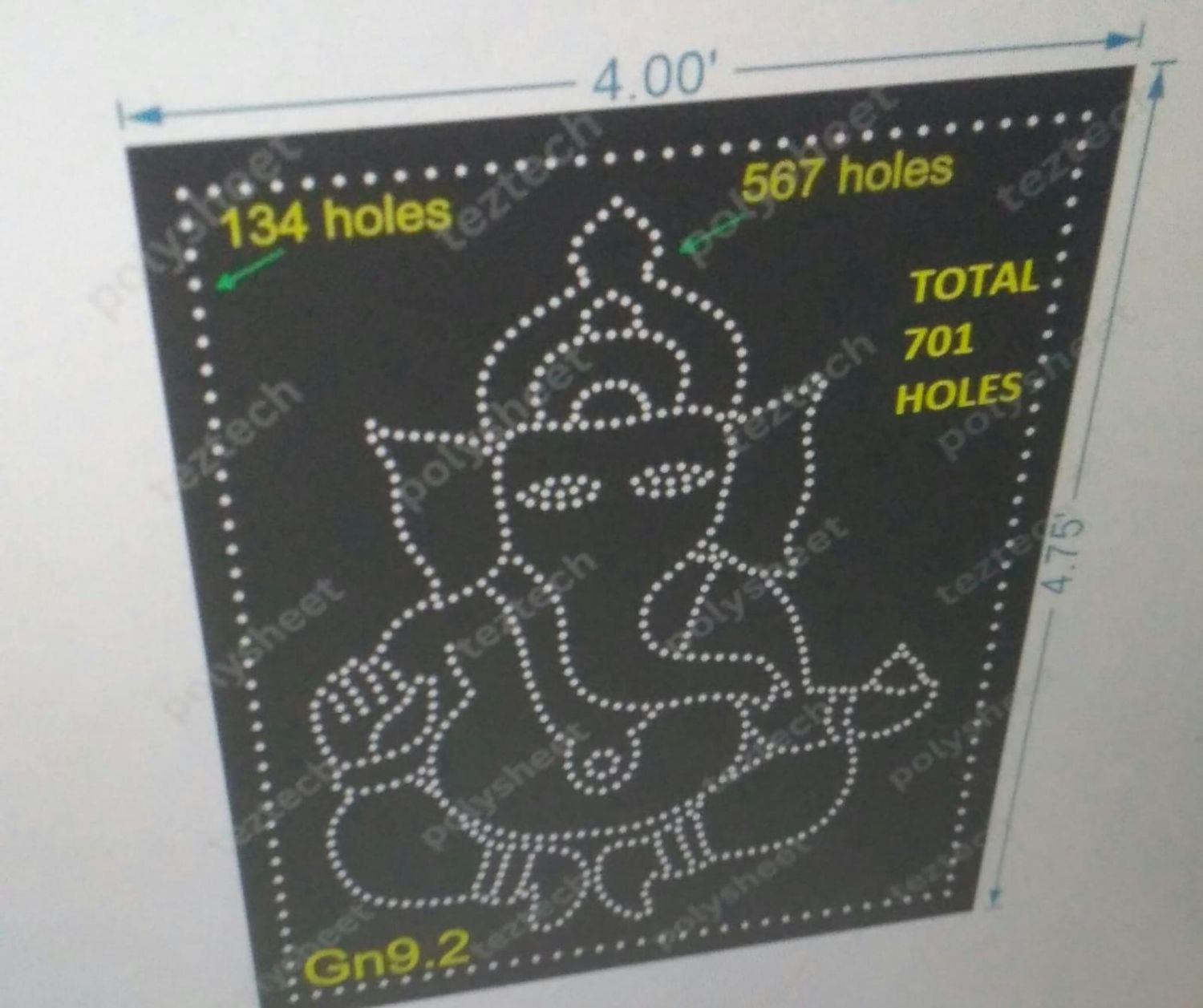 GN9.2 GANESHJI  4X4.75 FT 701 HOLES