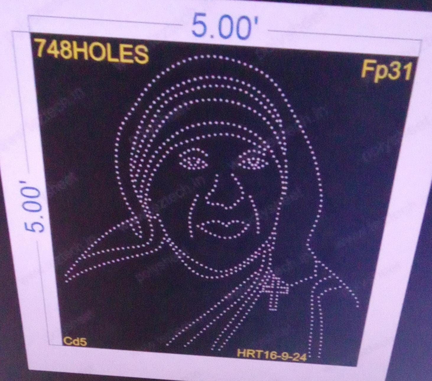 FP31 MOTHER TERESA  5X5  FEET 748 HOLES (2 PARTS)