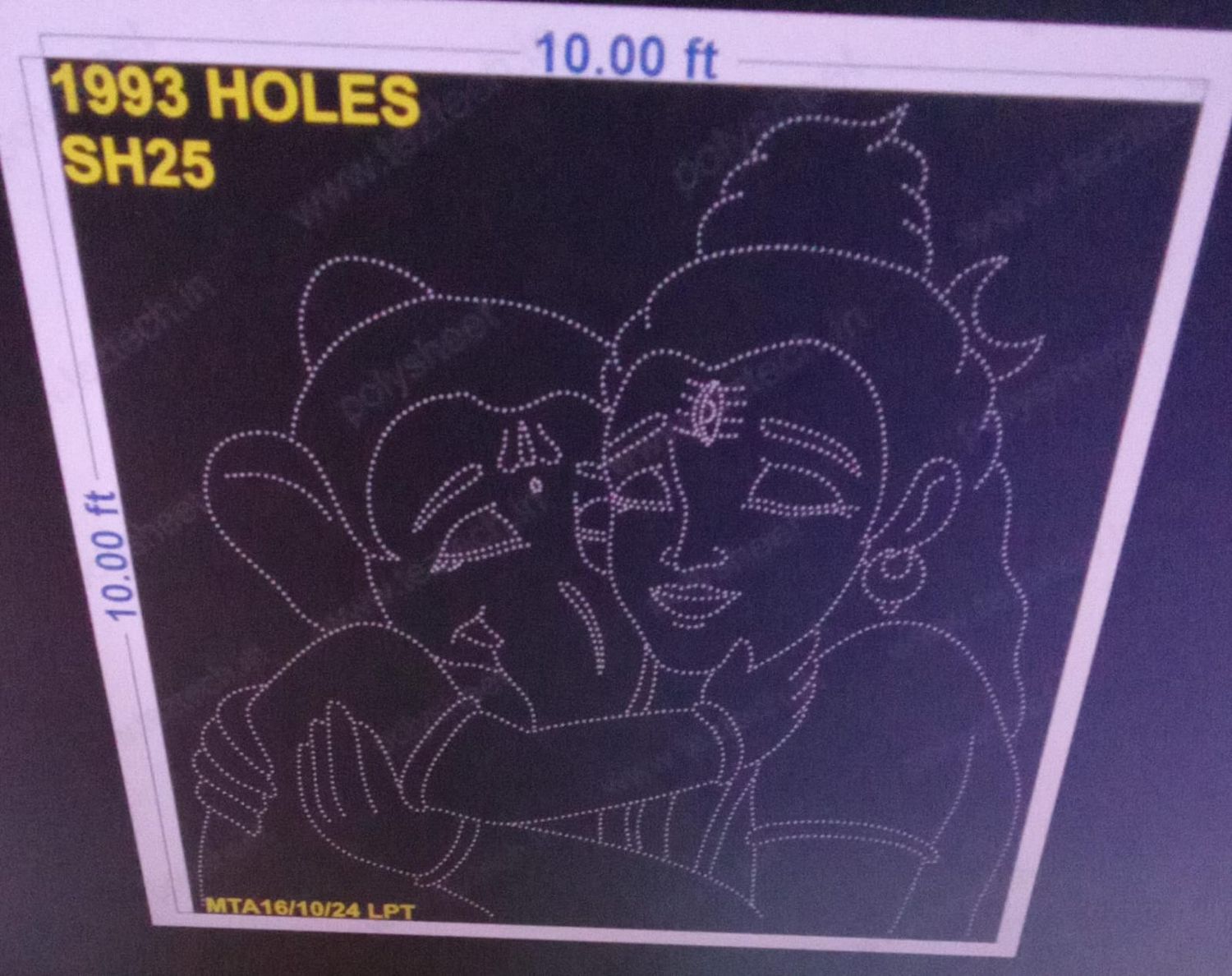 SH25 SHIVJI WITH GANESHJI 10X10 FEET 1993 HOLES (3 PARTS)