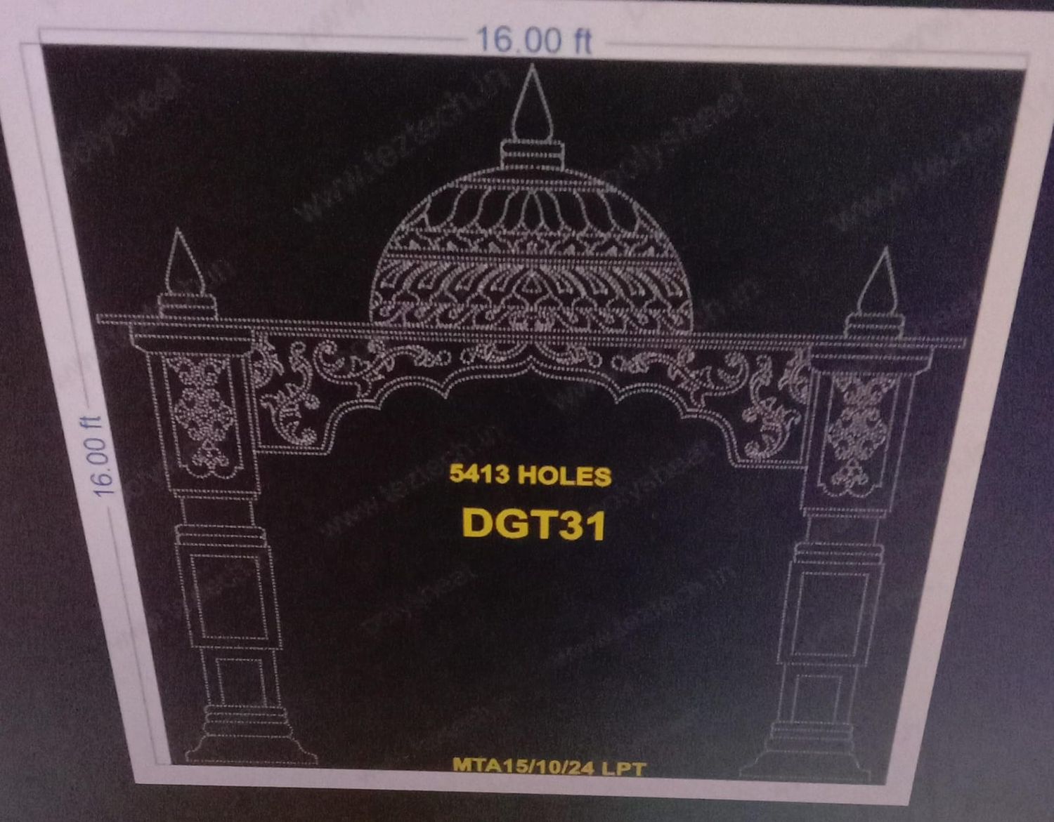 DGT31 DESIGNER GATE 16X16 FEET 5413 HOLES ( 4PARTS )