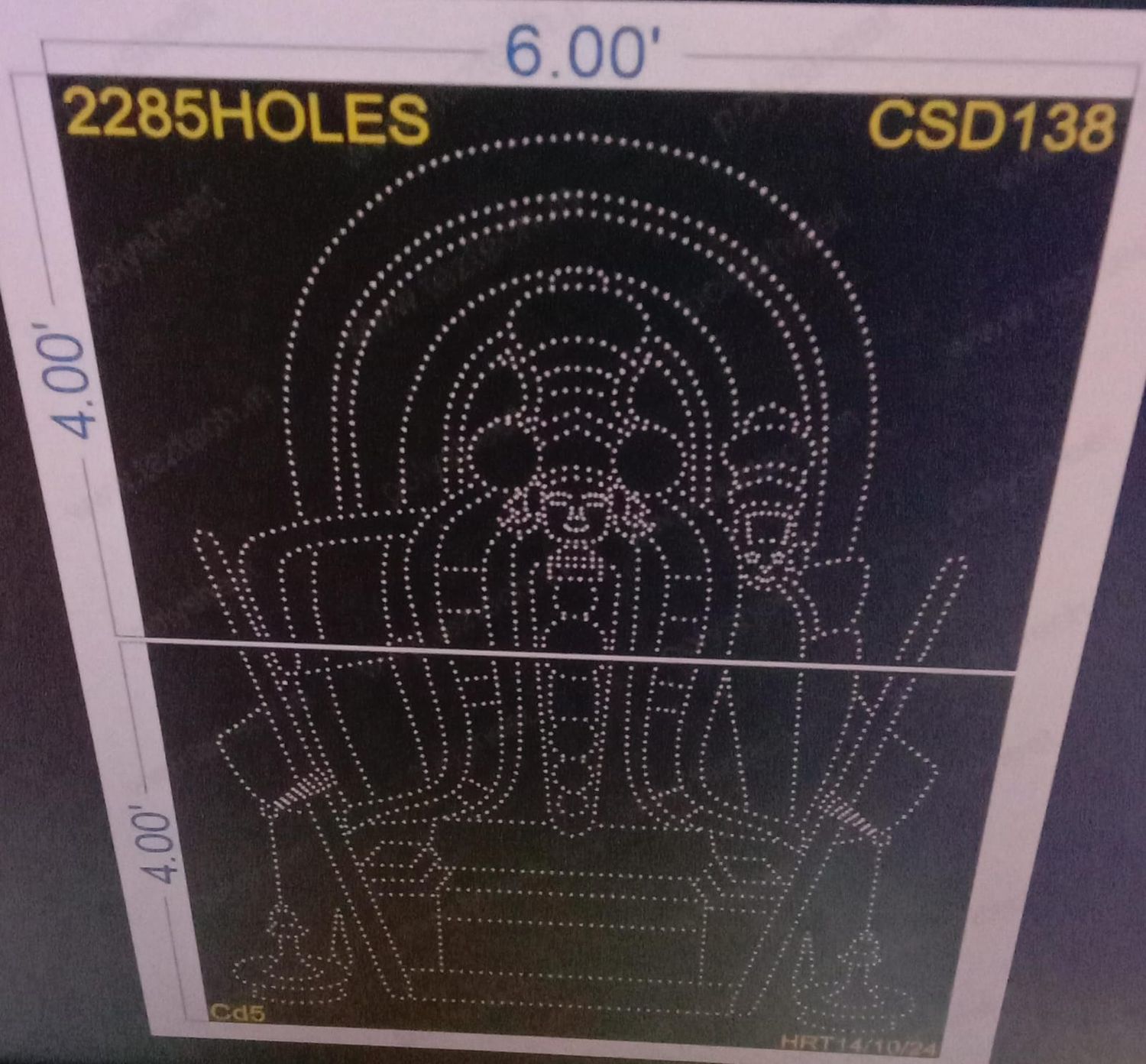 CSD138 SHRI THAYAKRAJA SWAMI  6X8 FEET 1564 2285 (2PARTS)
