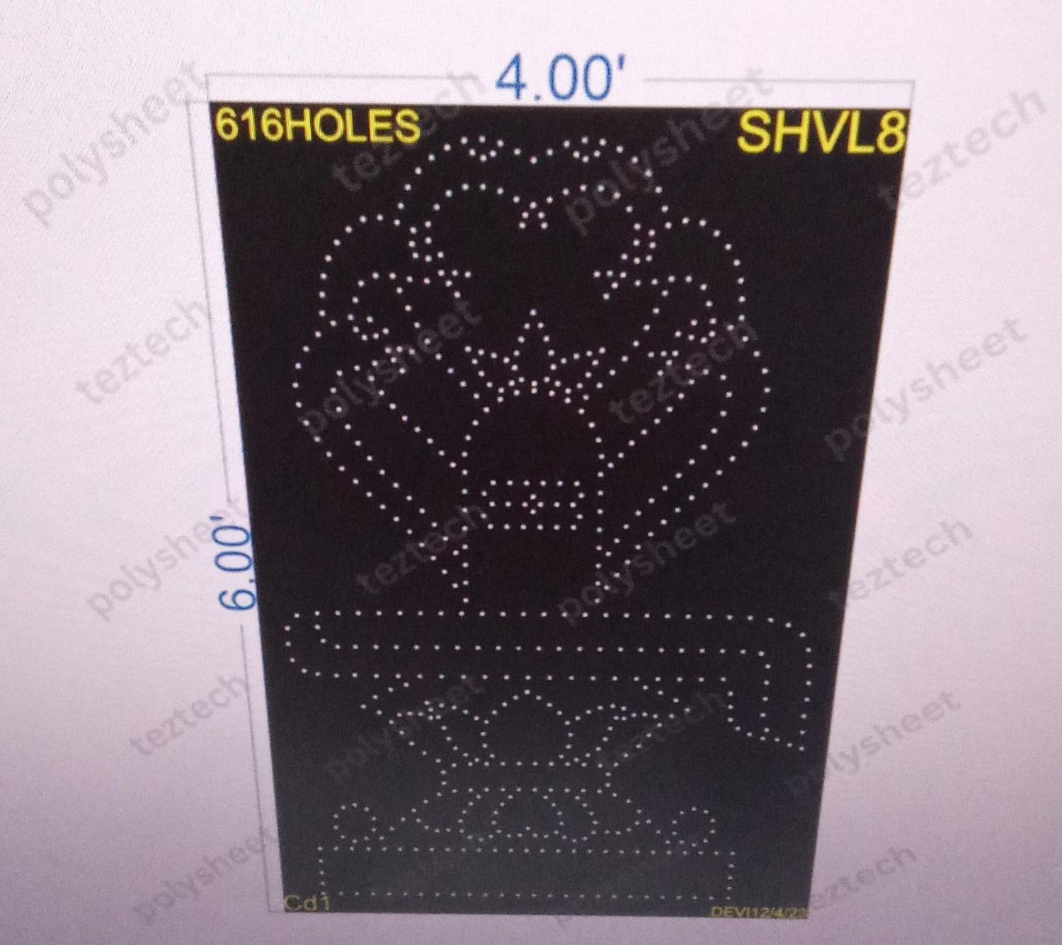 SHVL8  SHIVLING  4X6 FEET  616HOLES