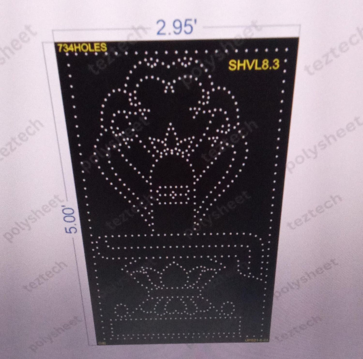 SHVL8.3 SHIVLING  5X3 FEET  734HOLES