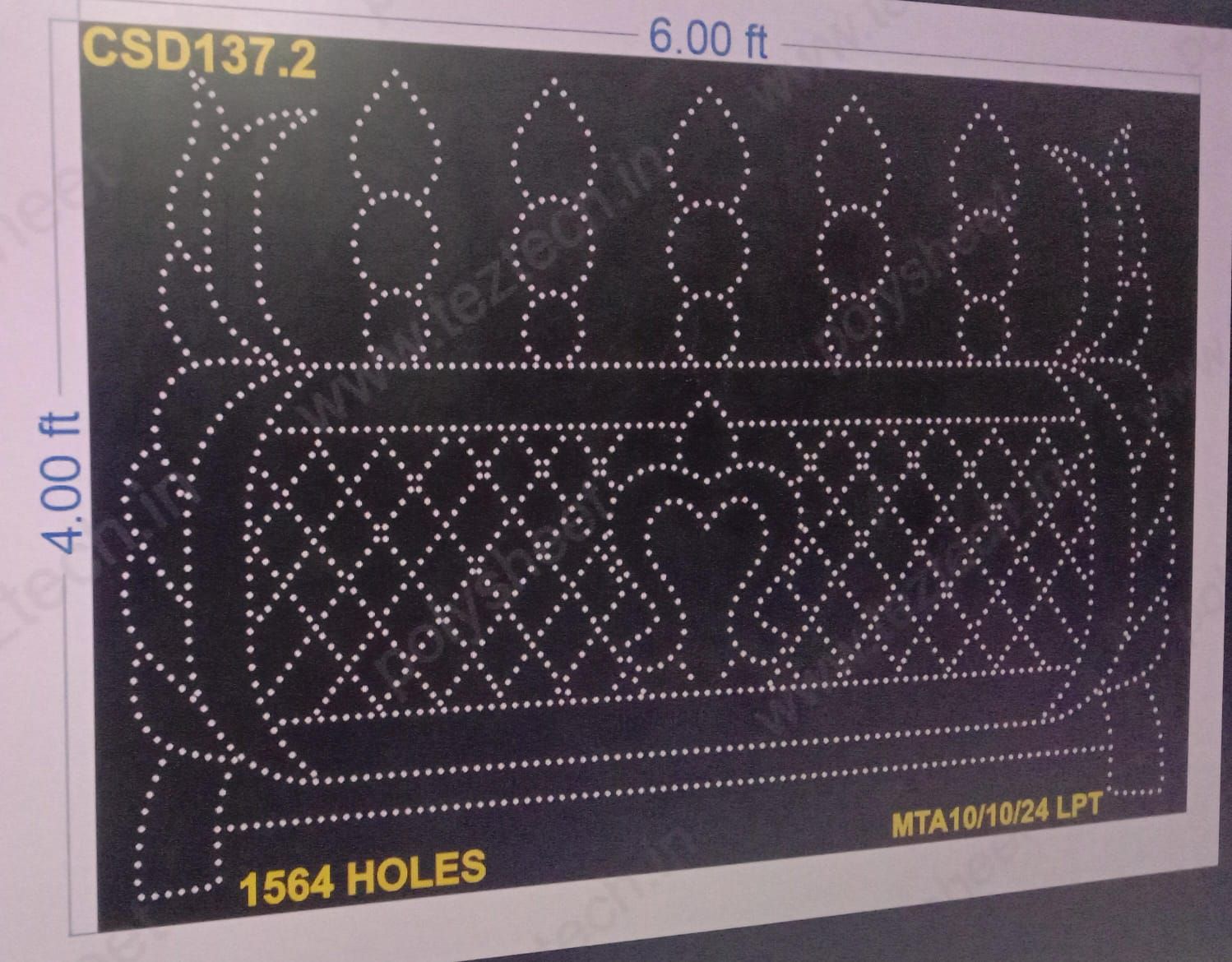 CSD137.2 CUSTOM DESIGN 4X6 FEET 1564 HOLES