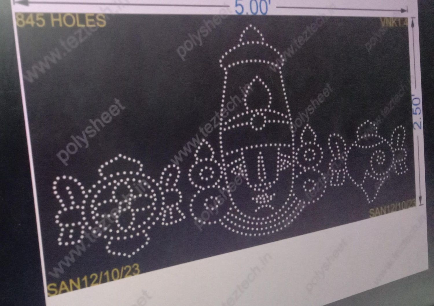VNK1.4  VENKATESWARA 2.5X5 FEET 845 HOLES