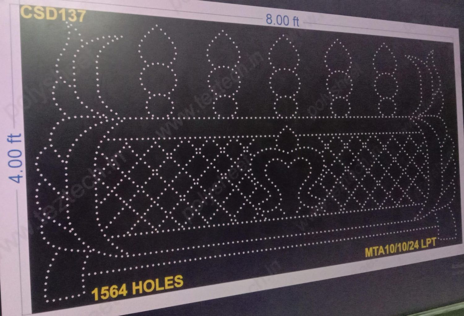 CSD137 CUSTOM DESIGN 4X8 FEET 1564 HOLES