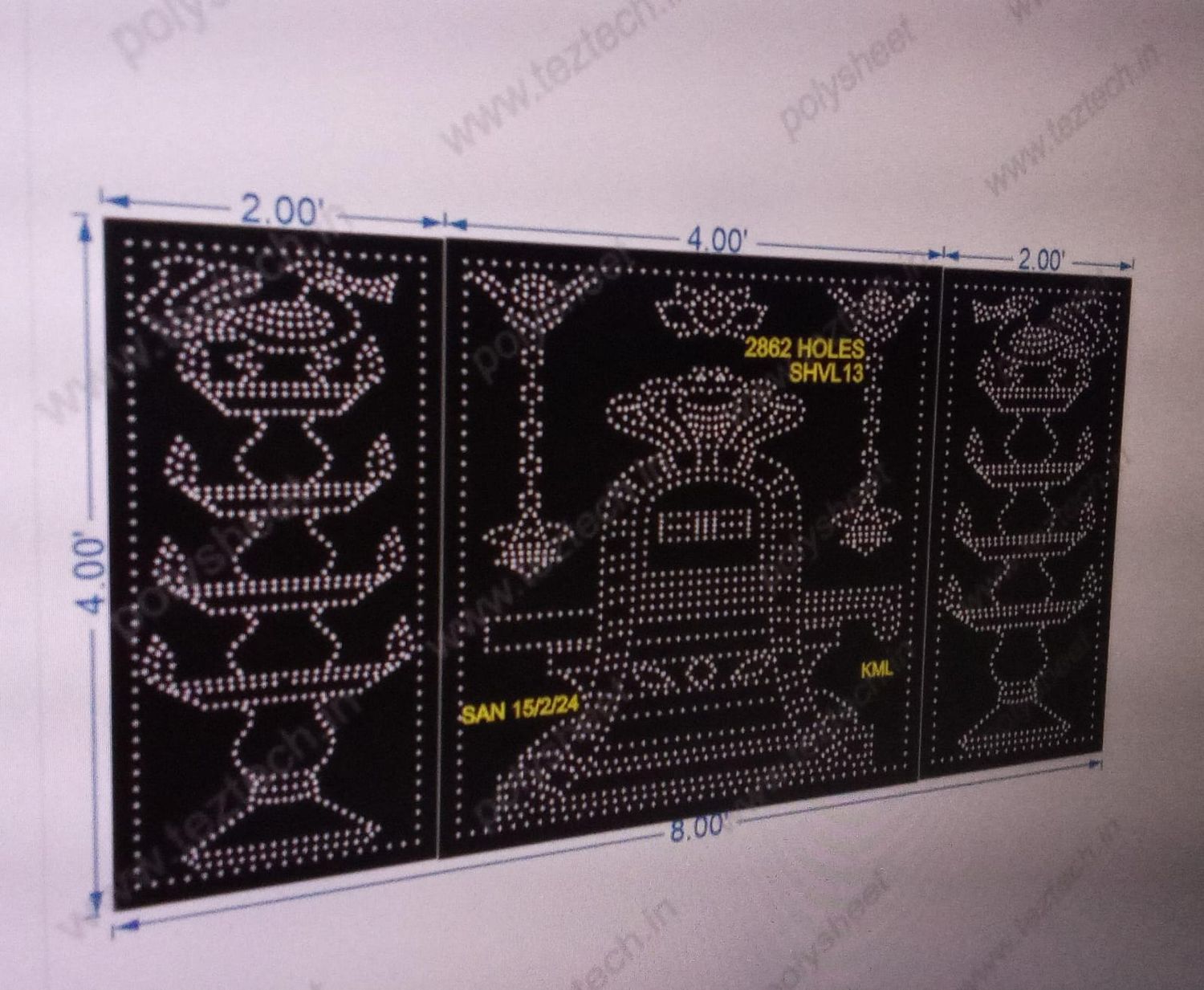 SHVL13 SHIVLING 4X8 FEET 2862HOLES
