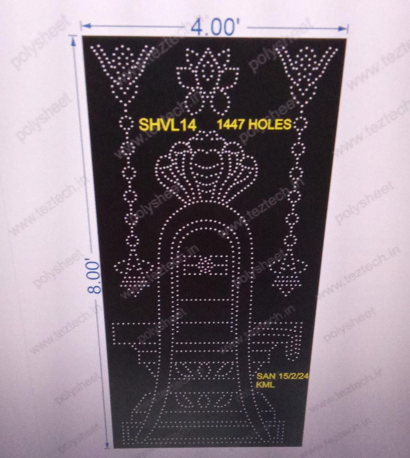 SHVL14 SHIVLING 8X4 FEET 1447HOLES