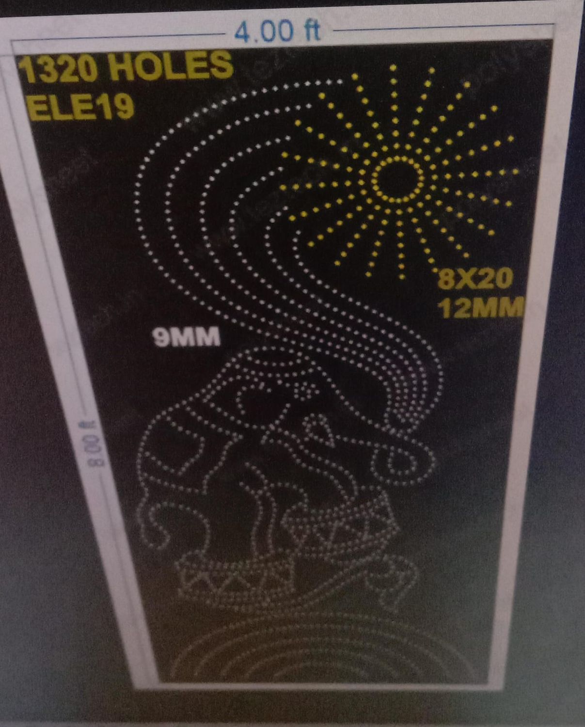 ELE19 ELEPHENT 4X8 FEET 1320 HOLES