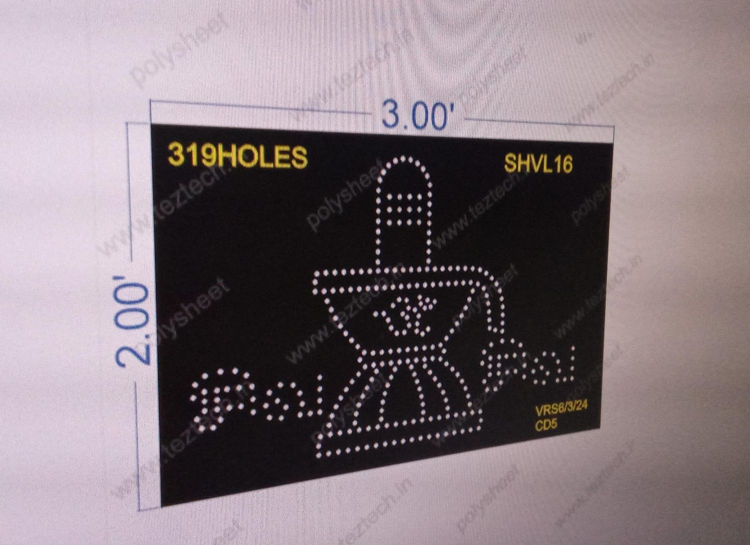 SHVL16 SHIVLING 2X3 FEET 319 HOLES