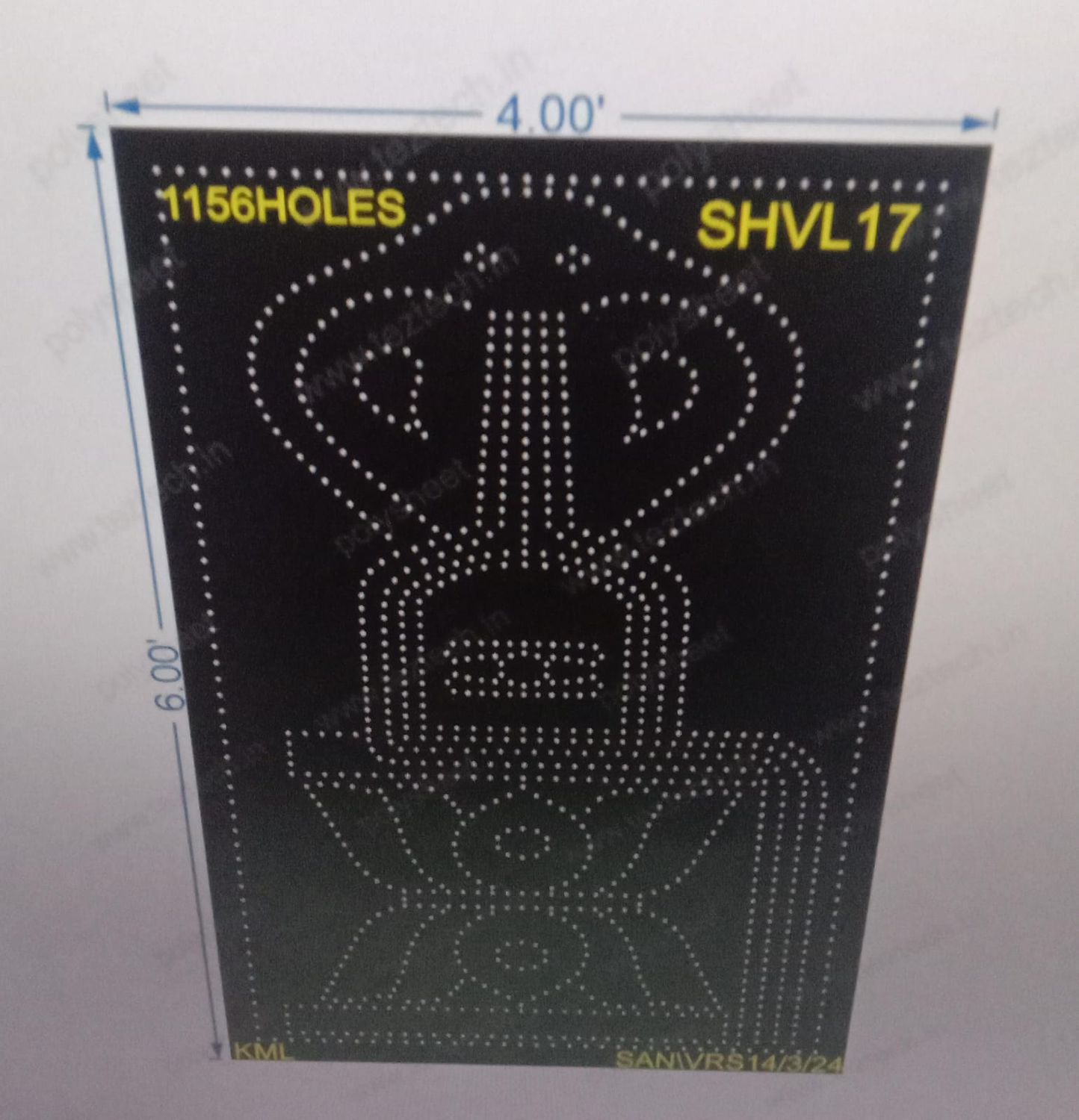 SHVL17 SHIV 6X4 FEET 1156 HOLES