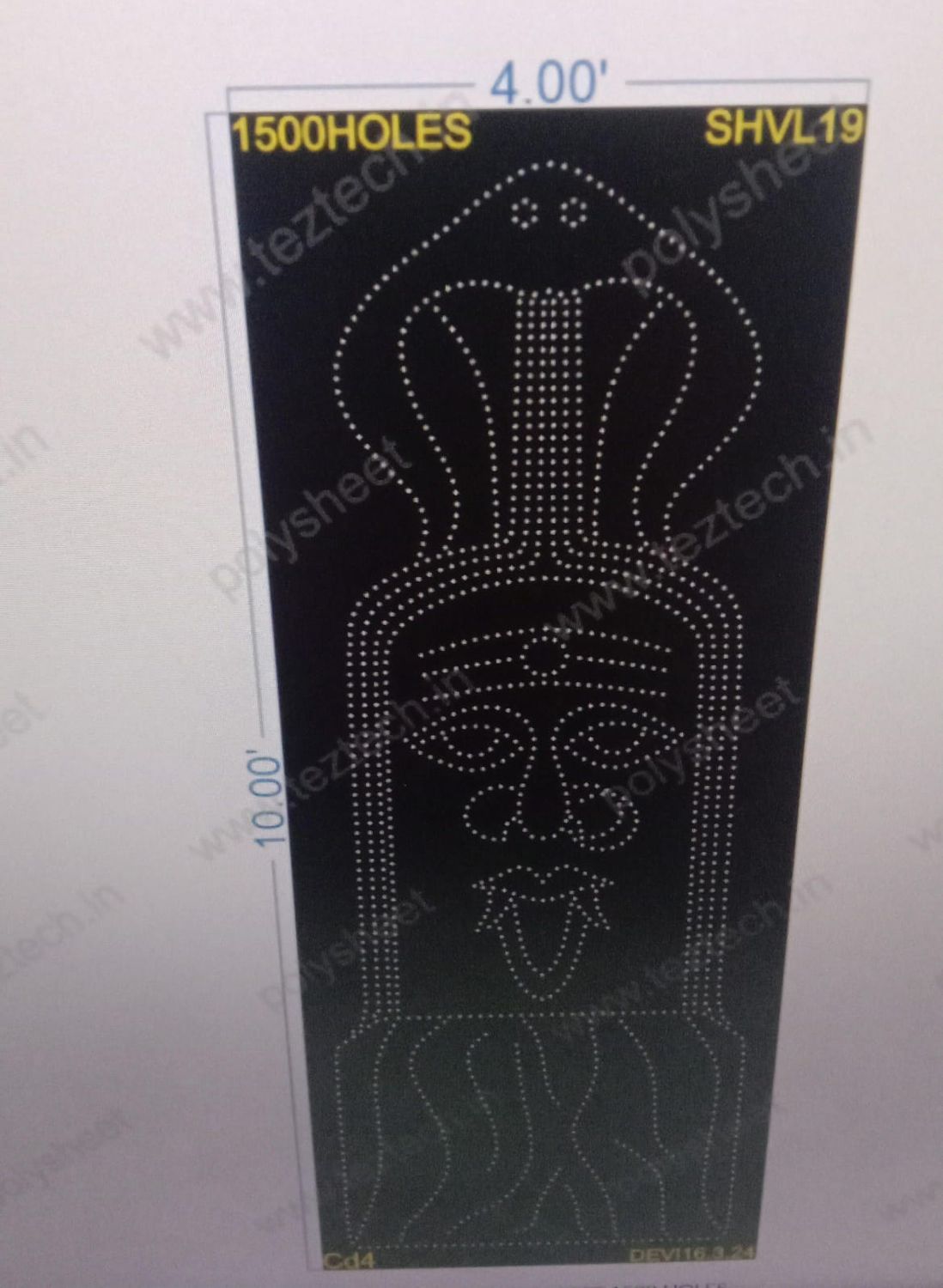 SHVL19 SHIVLING 10X4 FEET 1500 HOLES