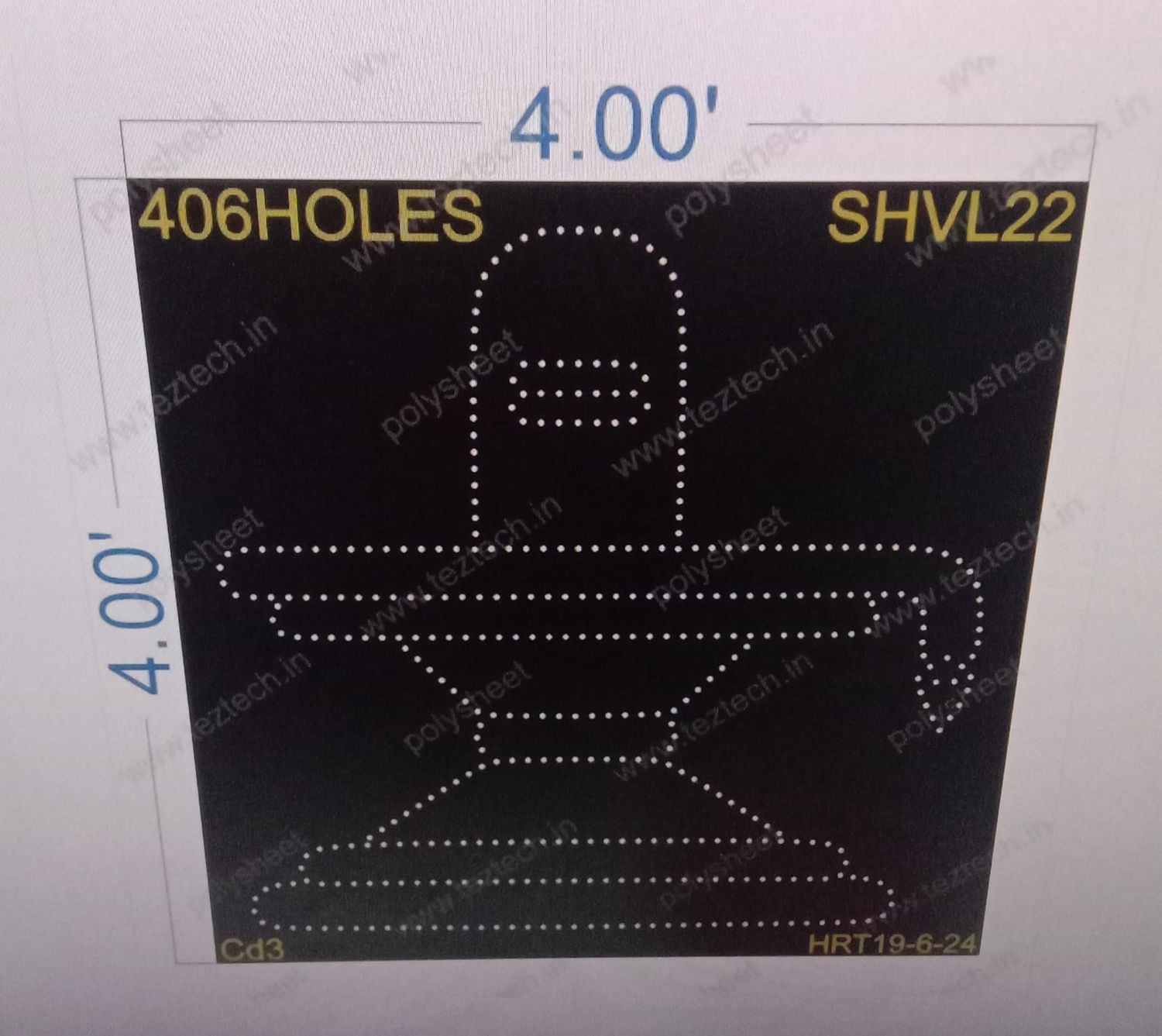 SHVL22 SHIVLING 4X4 FEET 406HOLES