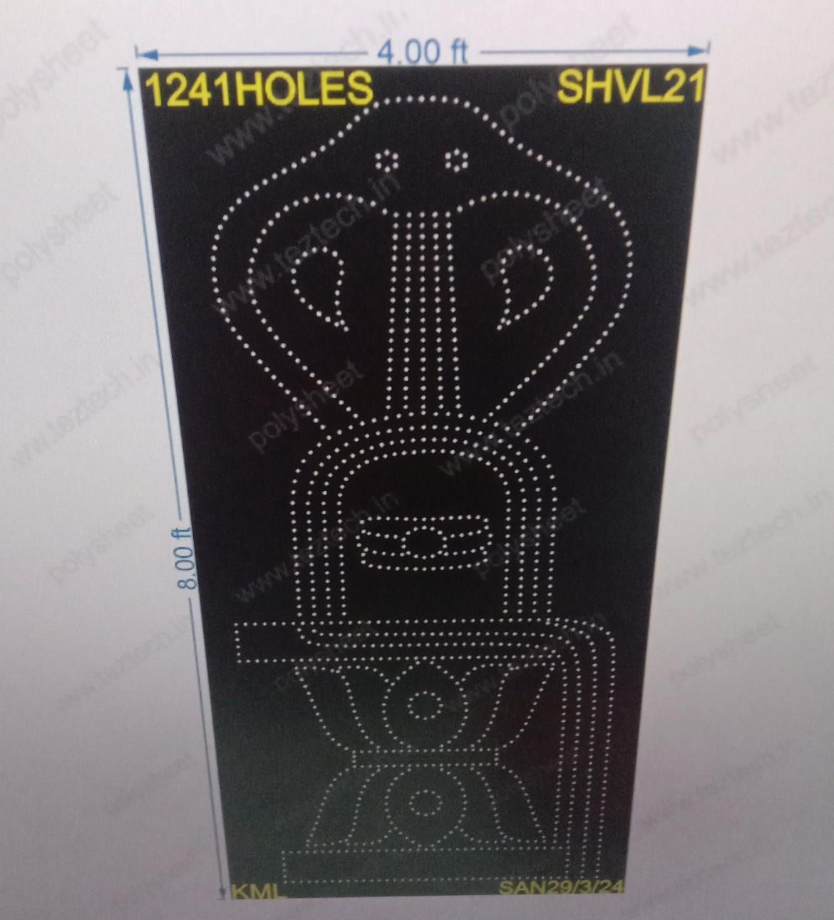 SHVL21 SHIVLING 8X4 FEET 1241HOLES