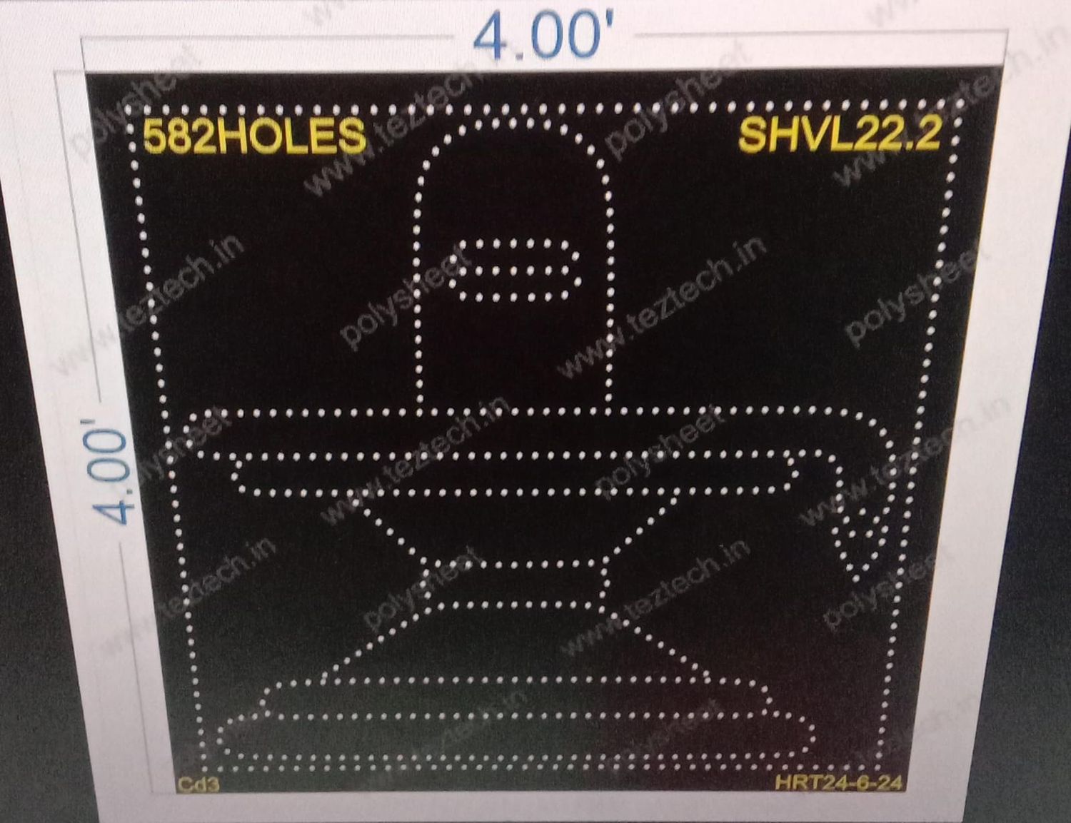 SHVL22.2 SHIVLING 4X4 FEET 582HOLES