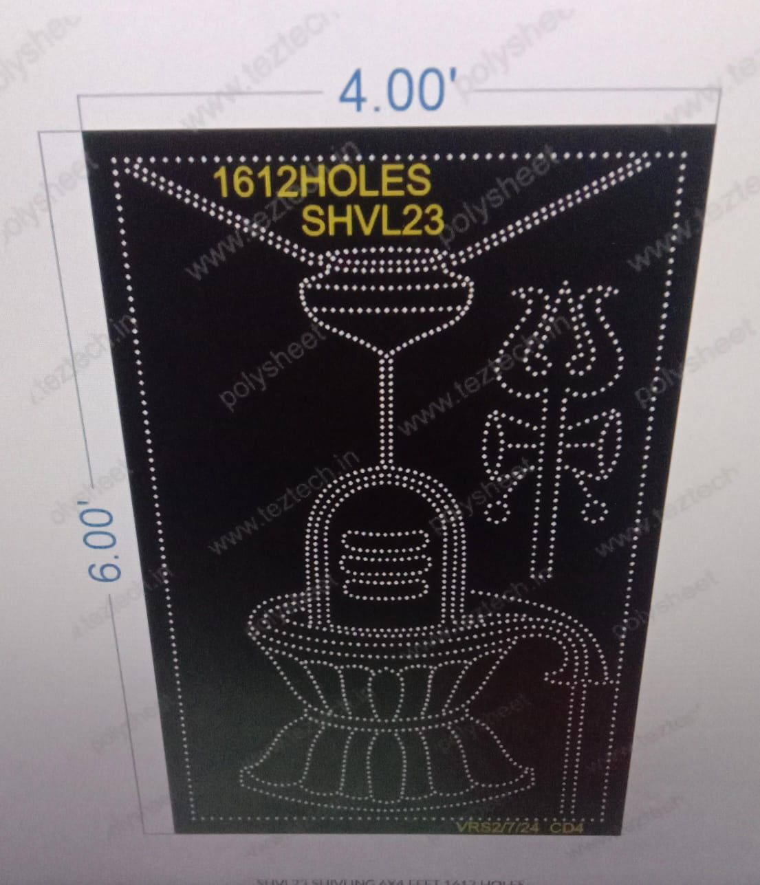 SHVL23 SHIVLING 6X4 FEET 1612 HOLES
