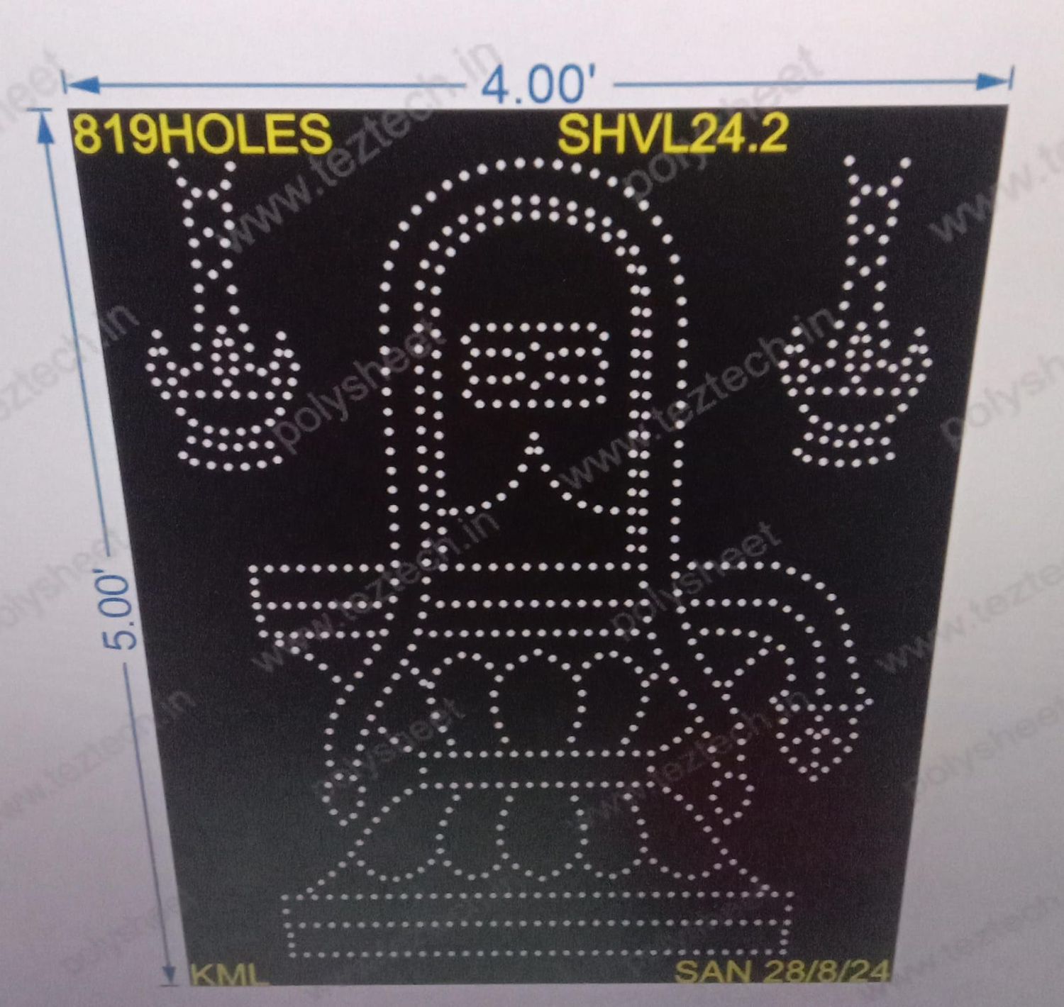SHVL24.2 SHIVLING 5X4 FEET 819 HOLES