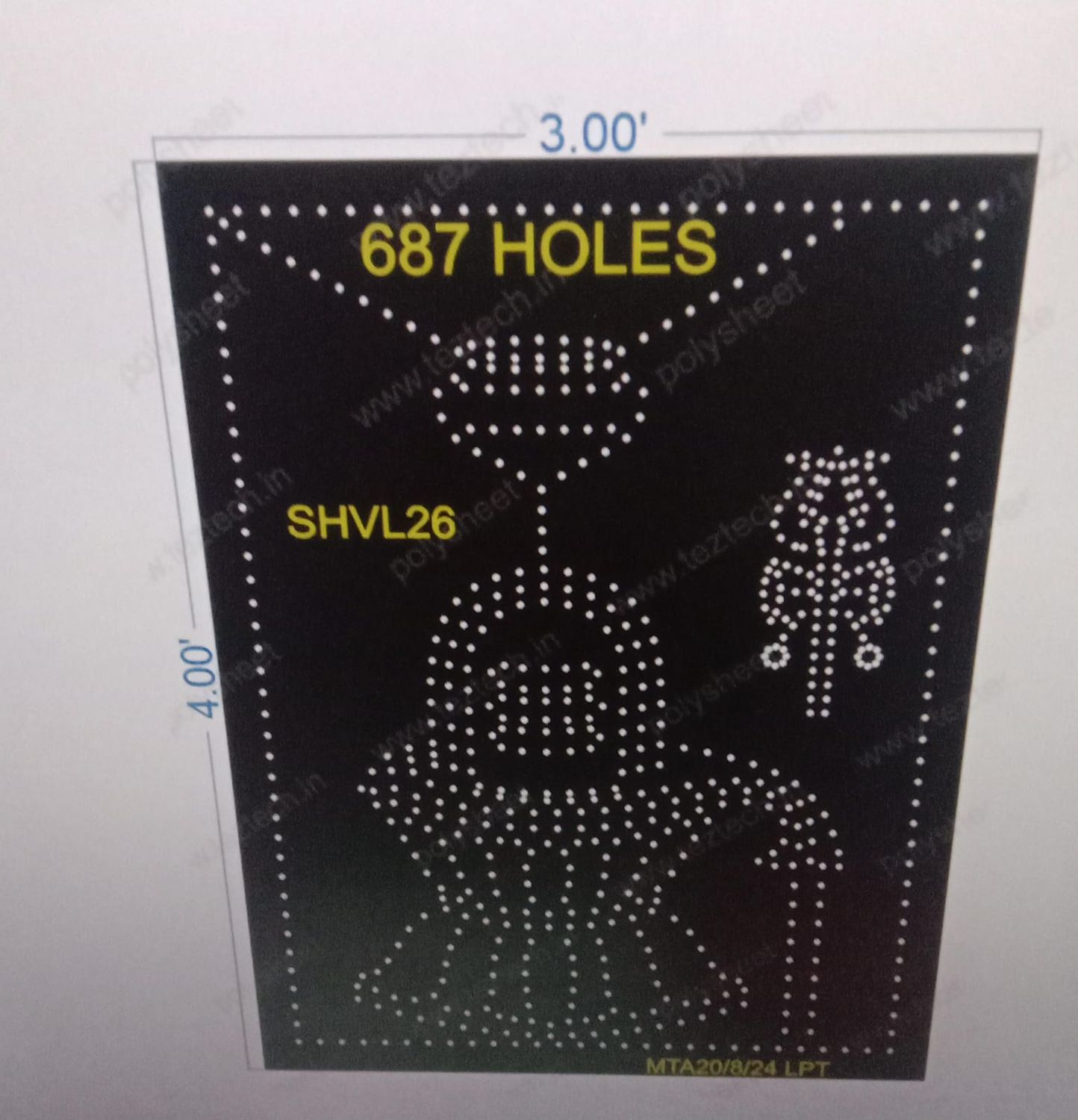 SHVL26 SHIVLING 4X3 FEET 687 HOLES