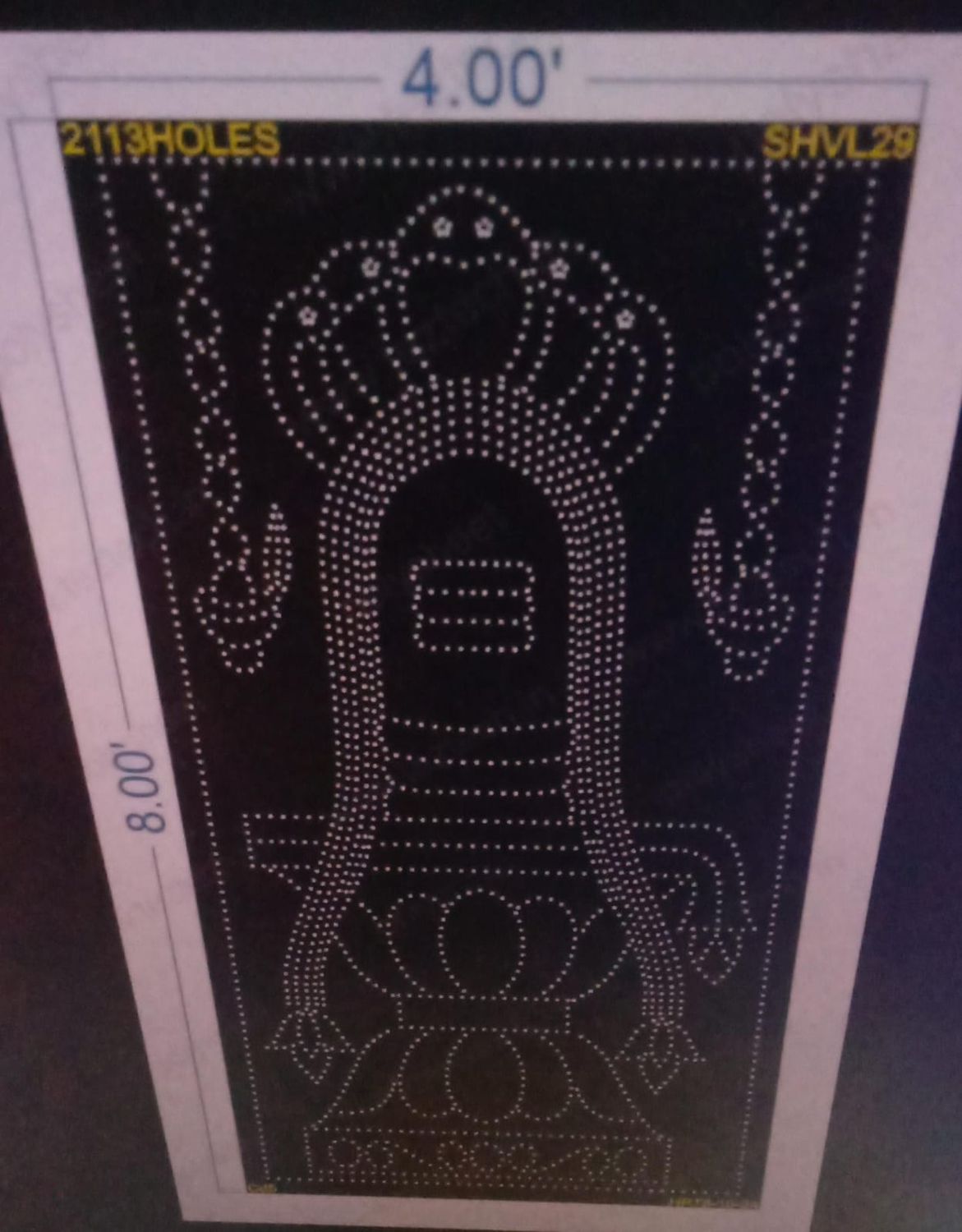 SHVL29 SHIVLING 8X4 FEET 2113 HOLES