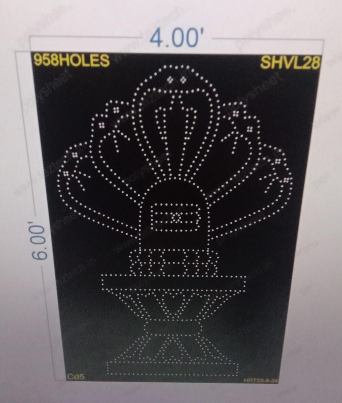 SHVL28 SHIVLING 6X4 FEET 958 HOLES