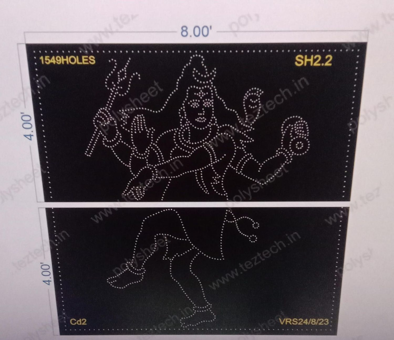 SH2.2 SHIV JI FULL 1549HOLES  8X8 2 PARTS