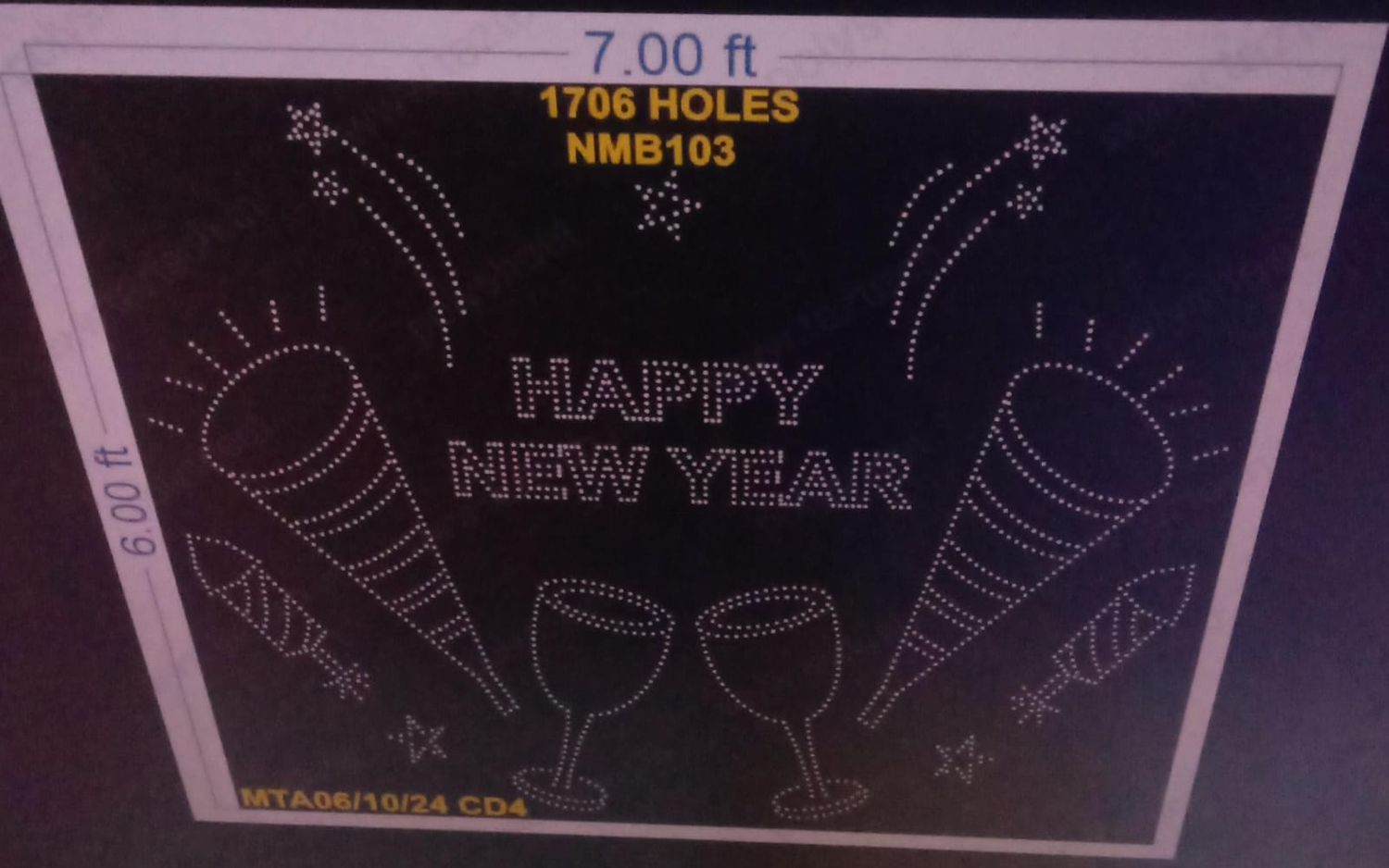 NMB103 NAME BOARD 26X7 FEET 1706 HOLES ( 2PARTS )