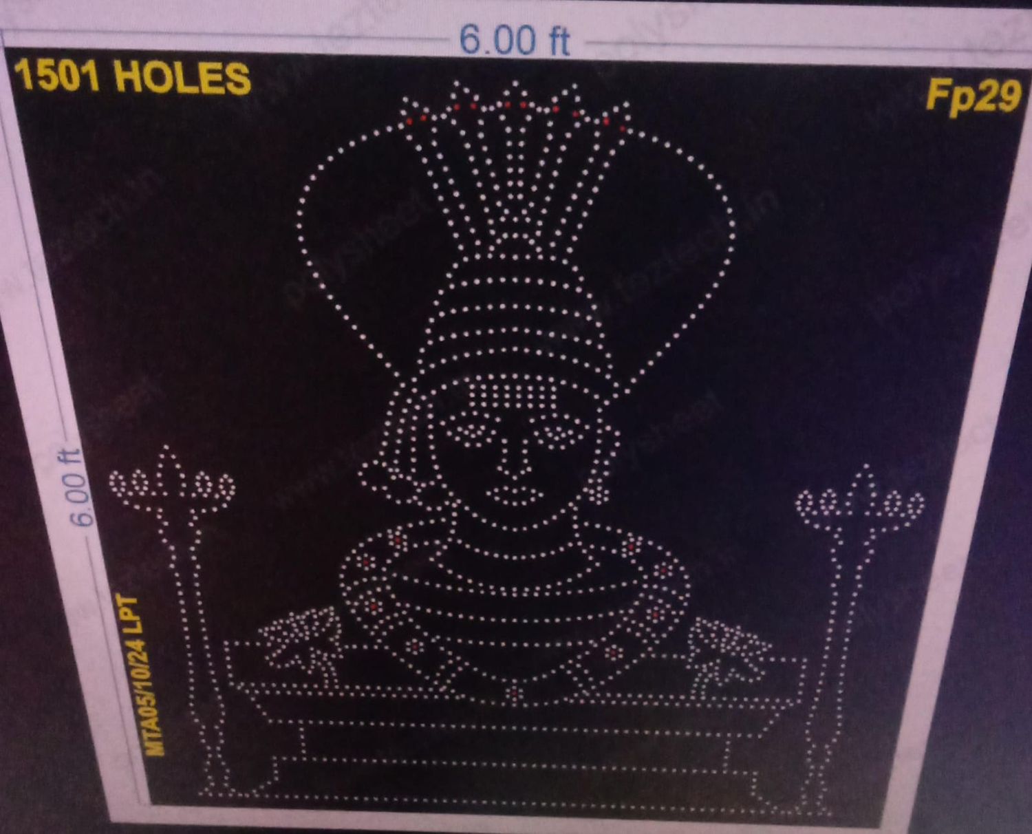 FP29 SRI SIDDA RAMESHWAR 6X6 FEET 1501 HOLES (2 PARTS)