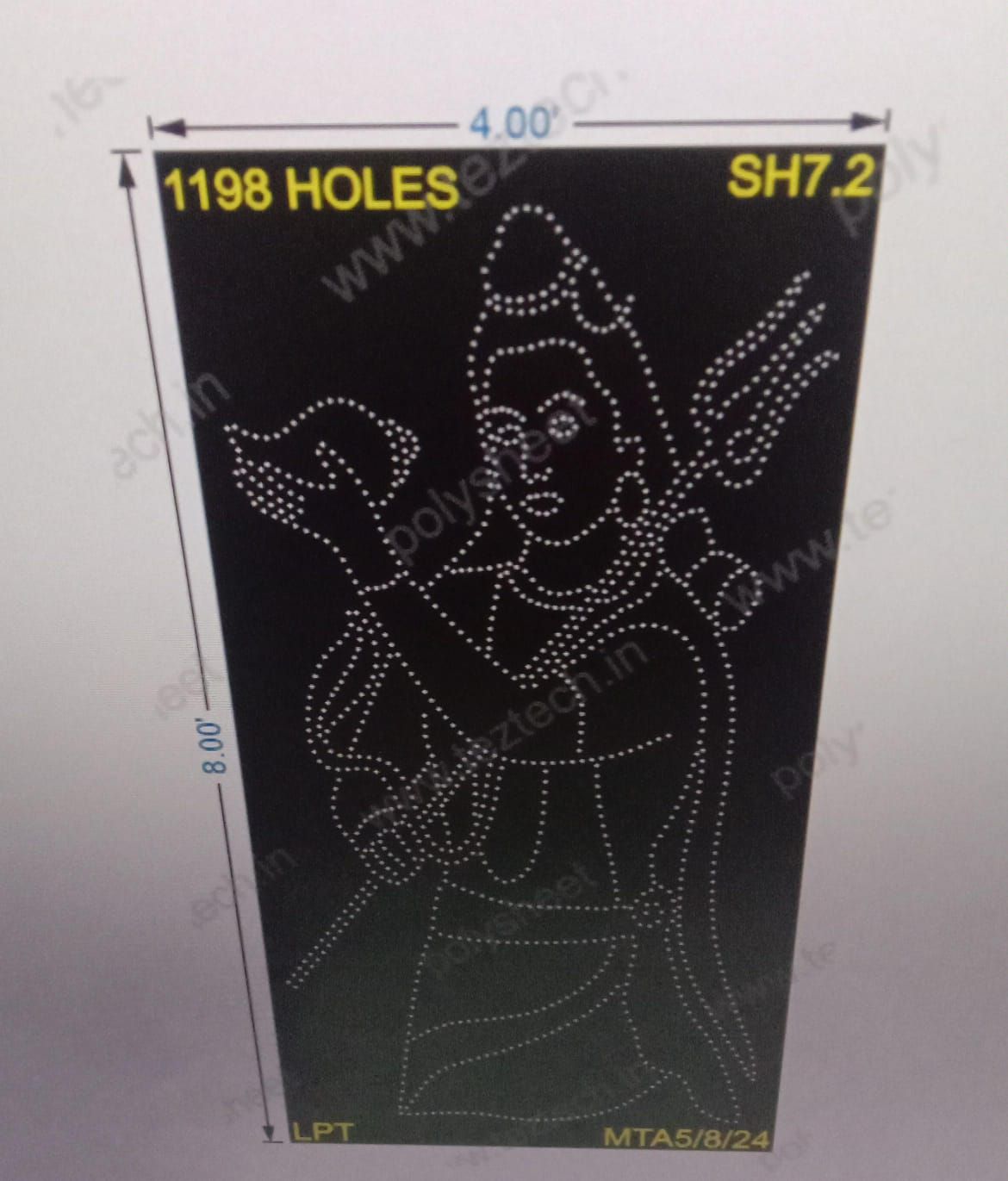 SH7.2 SHIVJI 8X4 FEET 1192 HOLES