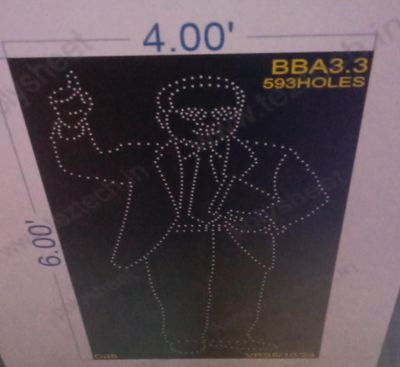 BBA3.3 BABA SHAHEB AMBEDKAR 6X4 FEET 593 HOLES