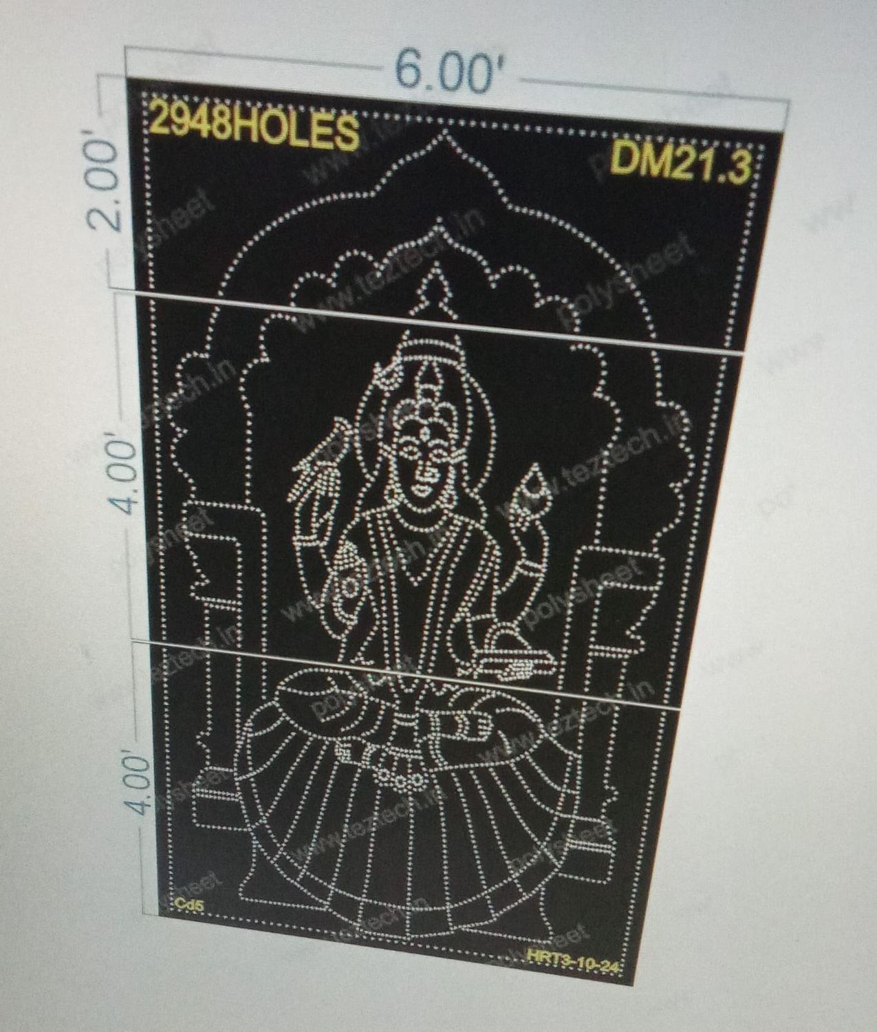 DM21.3 DEVI MATA 6X10 FEET 2948 HOLES (3 PARTS)