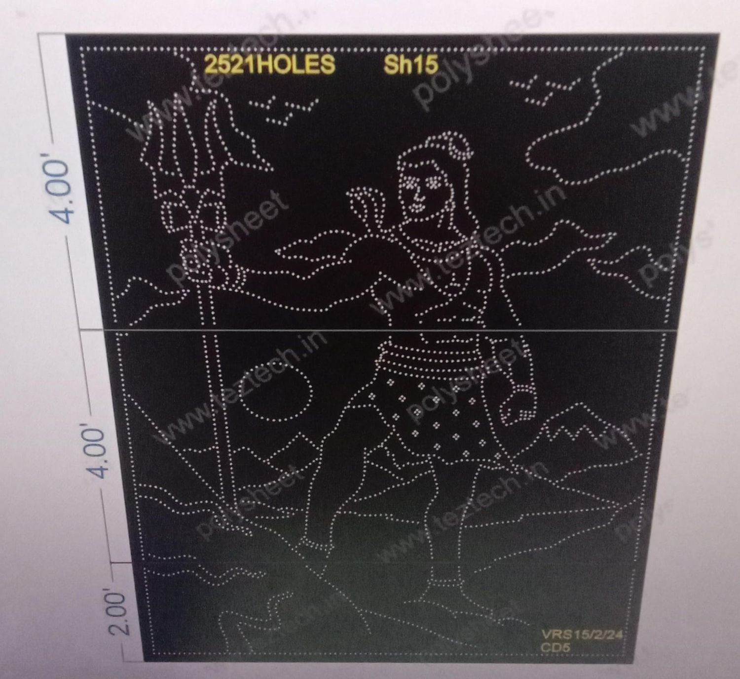 SH15 SHIV 10X8 FEET 2521 HOLES (3 PARTS)