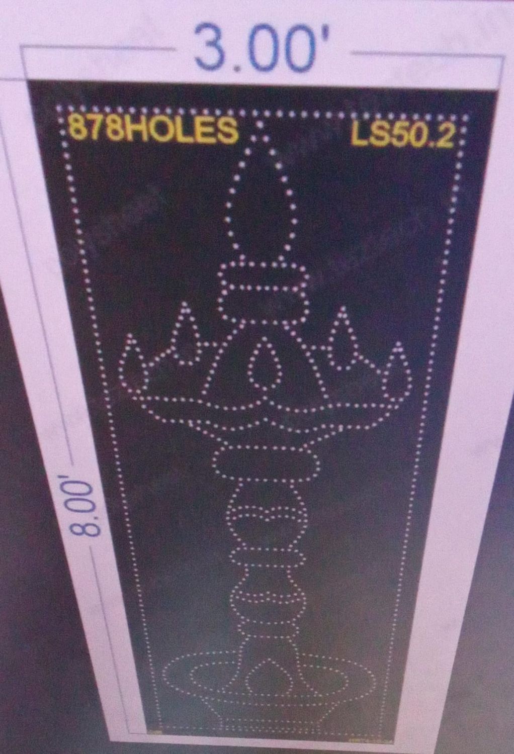 LS50.2  LAMPSTAND 8X3FEET 878 HOLES