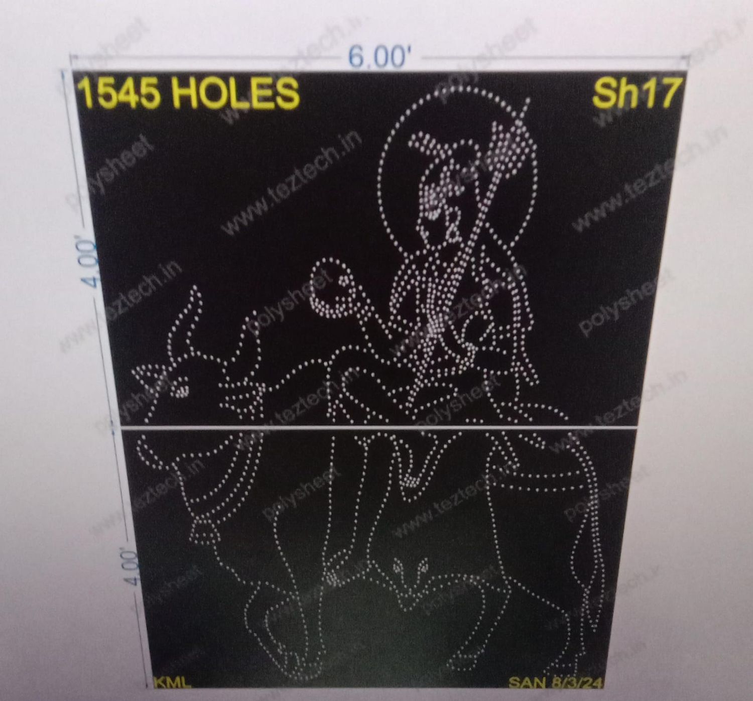 SH17 SHIV 8X6 FEET 1545HOLES (2PARTS)