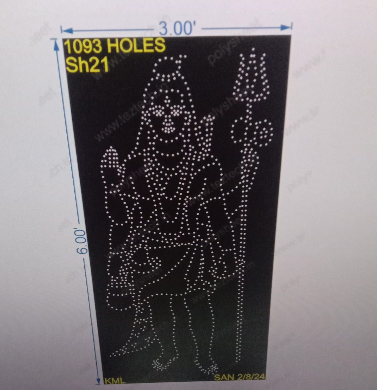 SH21 SHIVJI 6X3 FEET 1093 HOLES